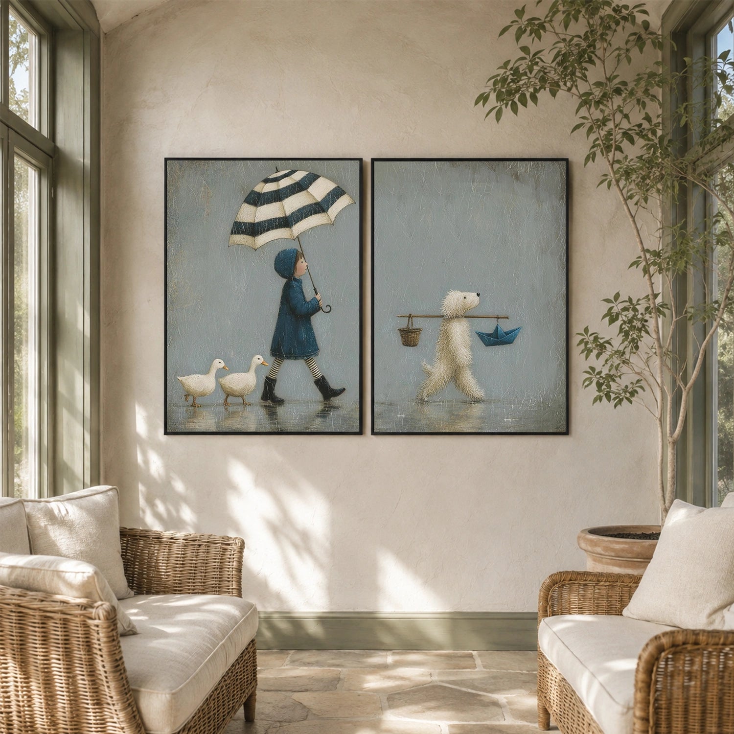 Abstract Portrait Canvas Art Set of 2 #AE168