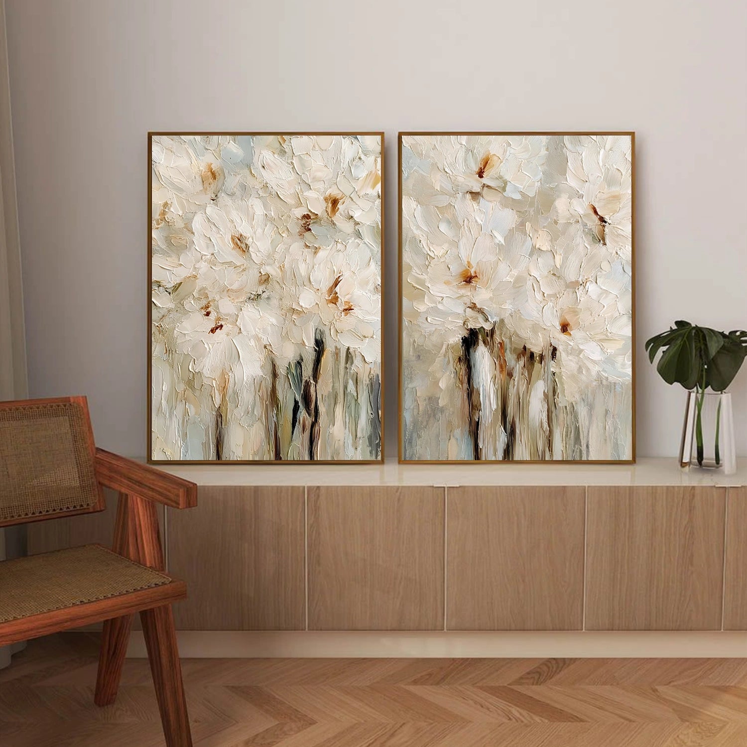 Flower Abstract Textured Wall Art Set of 2 #FP177