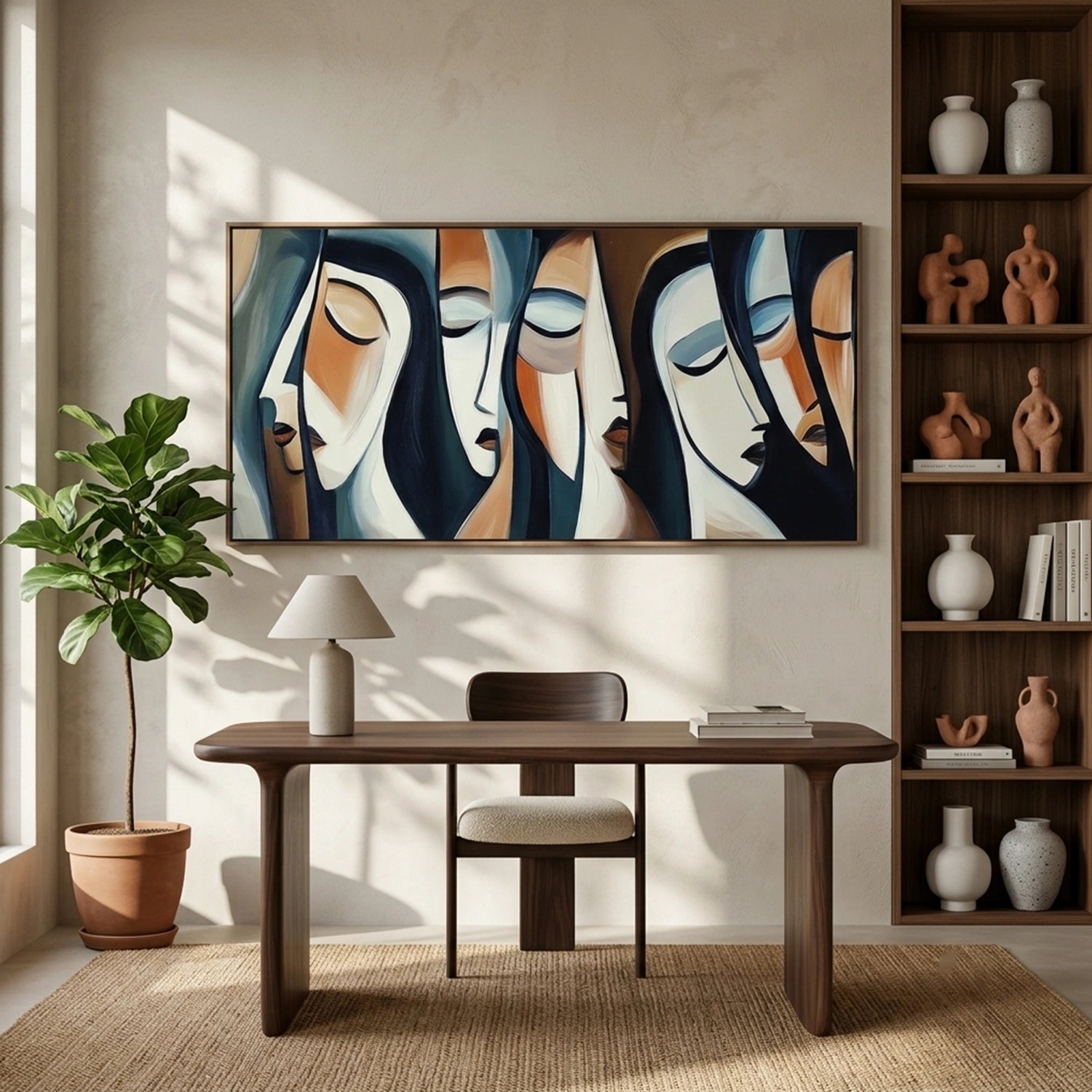 Abstract Portrait Canvas Art #AE145