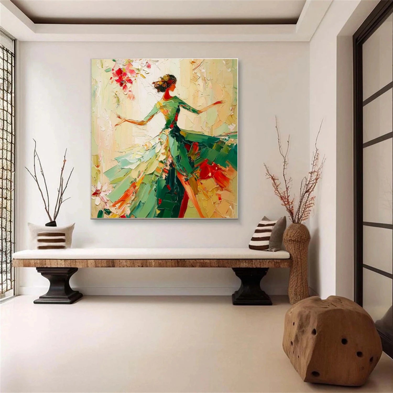 Abstract People Textured Canvas #AE056