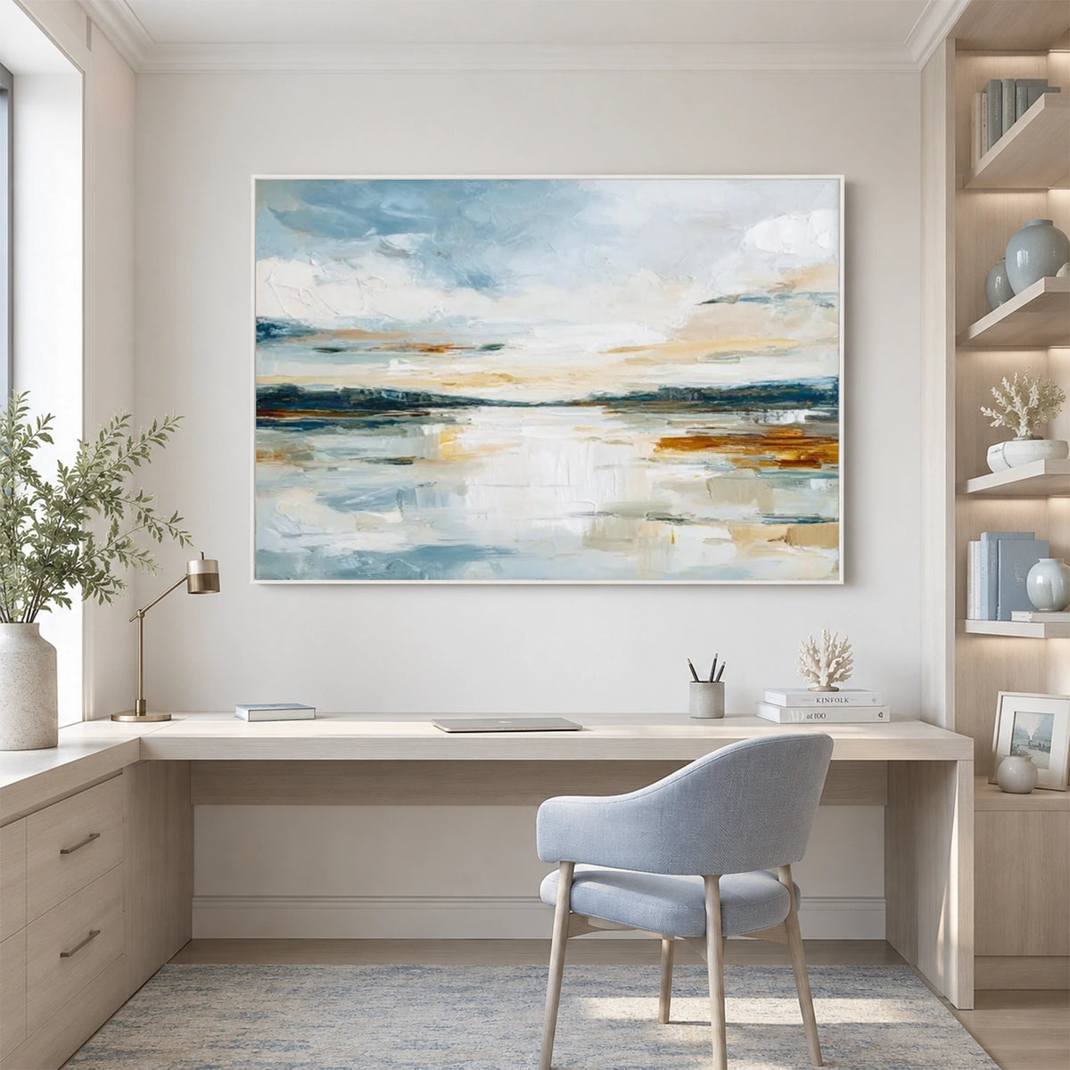 Ocean And Sky Abstract Textured Wall Art #OS248