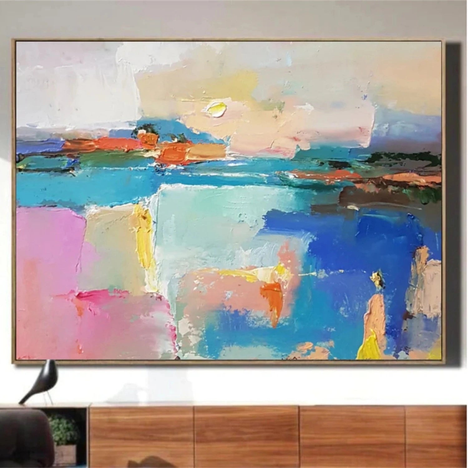 Colorful Abstract Textured Painting Canvas #AT087