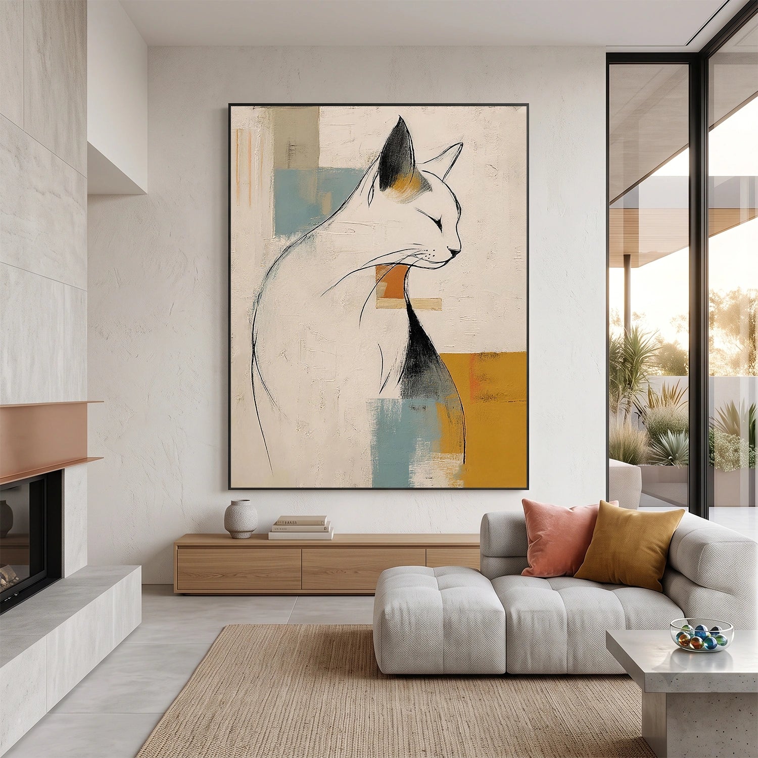 Abstract Animal Cat Wall Art #AC136