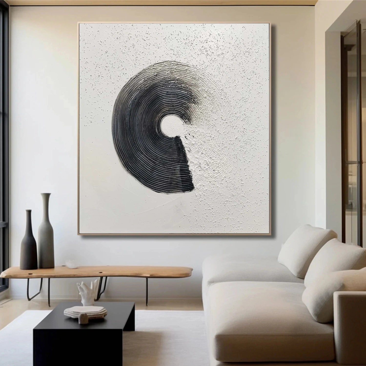 Black and White Minimalist Canvas Art #MT147