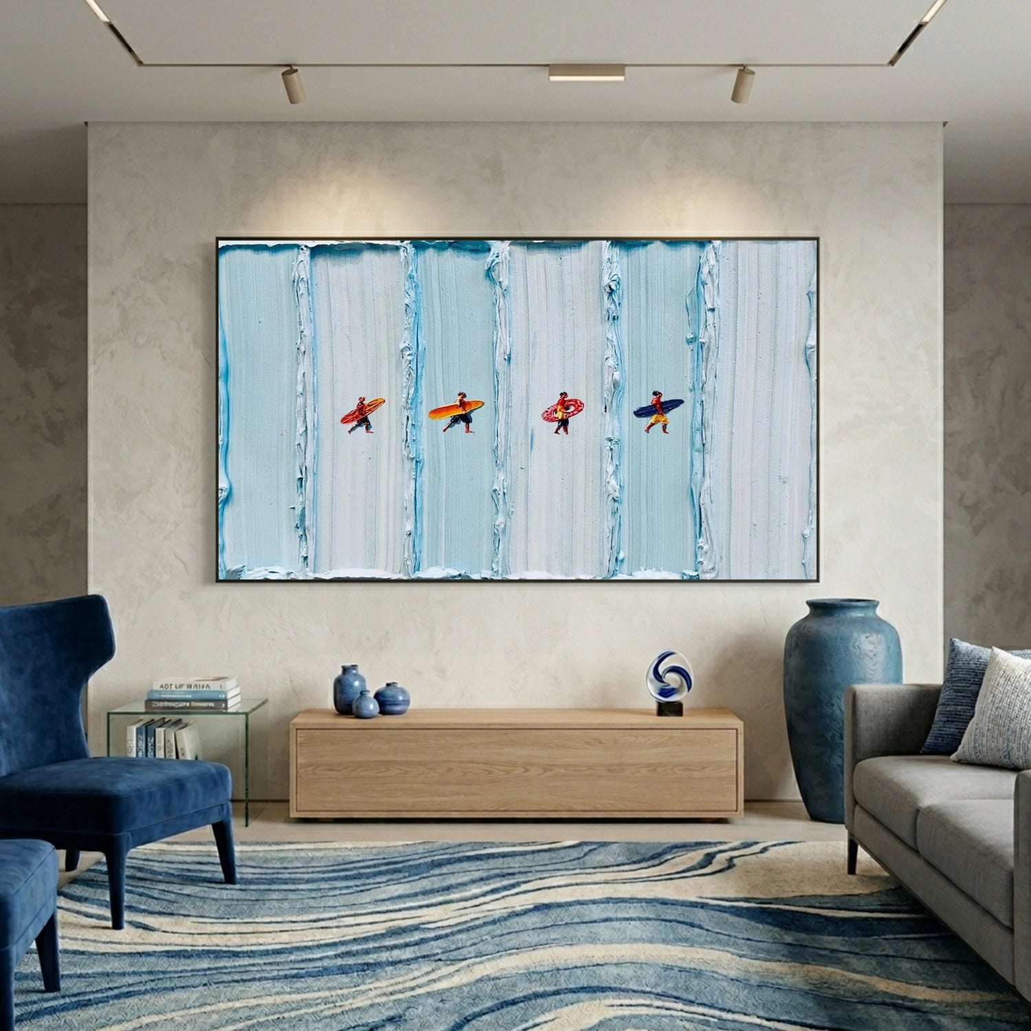 Surfing Sport Textured Wall Art #MS120