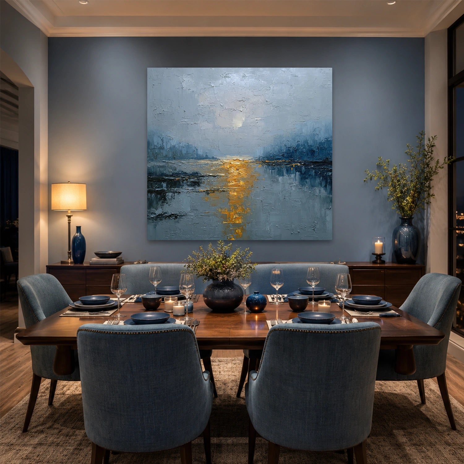 Ocean And Sky Abstract Textured Wall Art #OS176