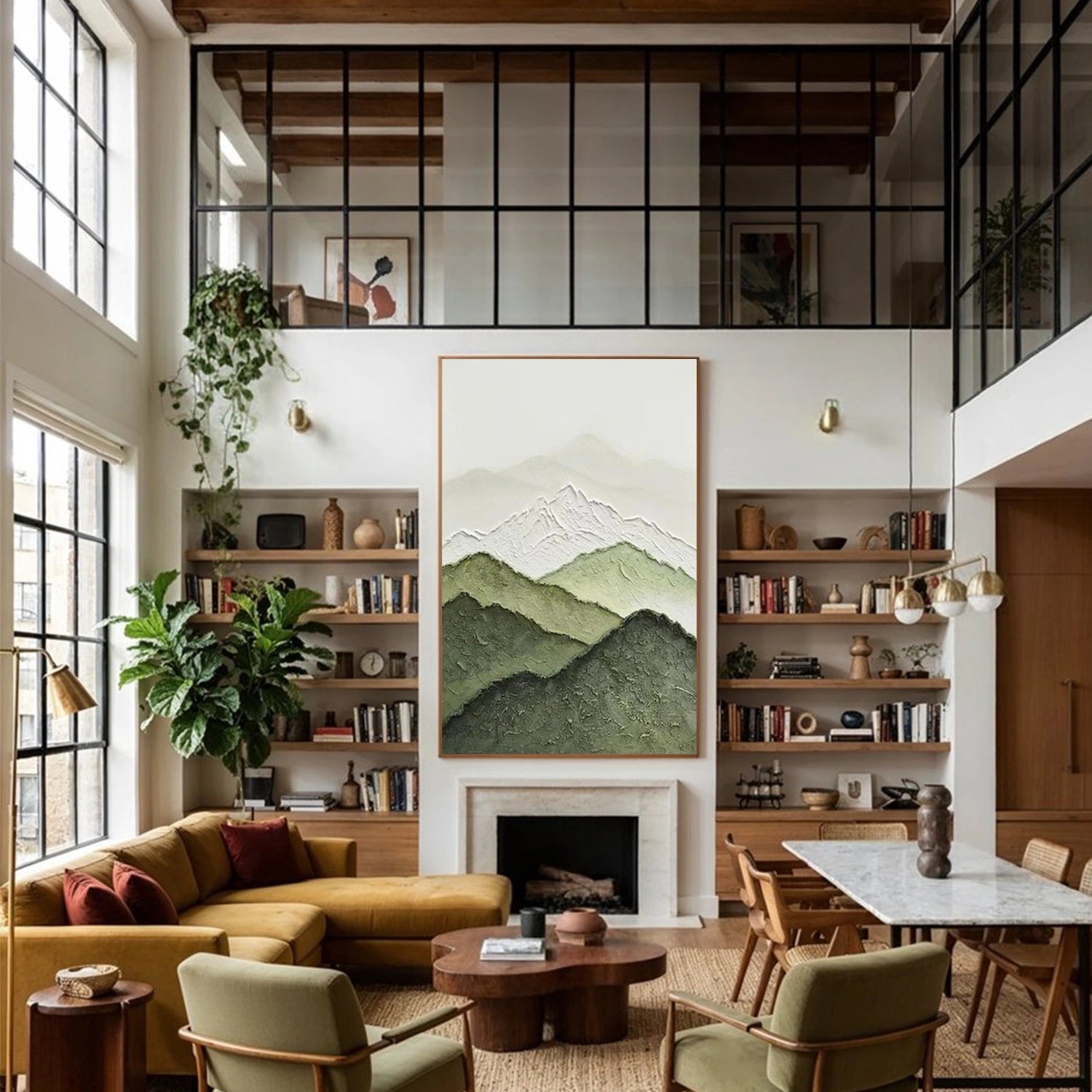 Minimalist Mountain Textured Canvas Art #MO050