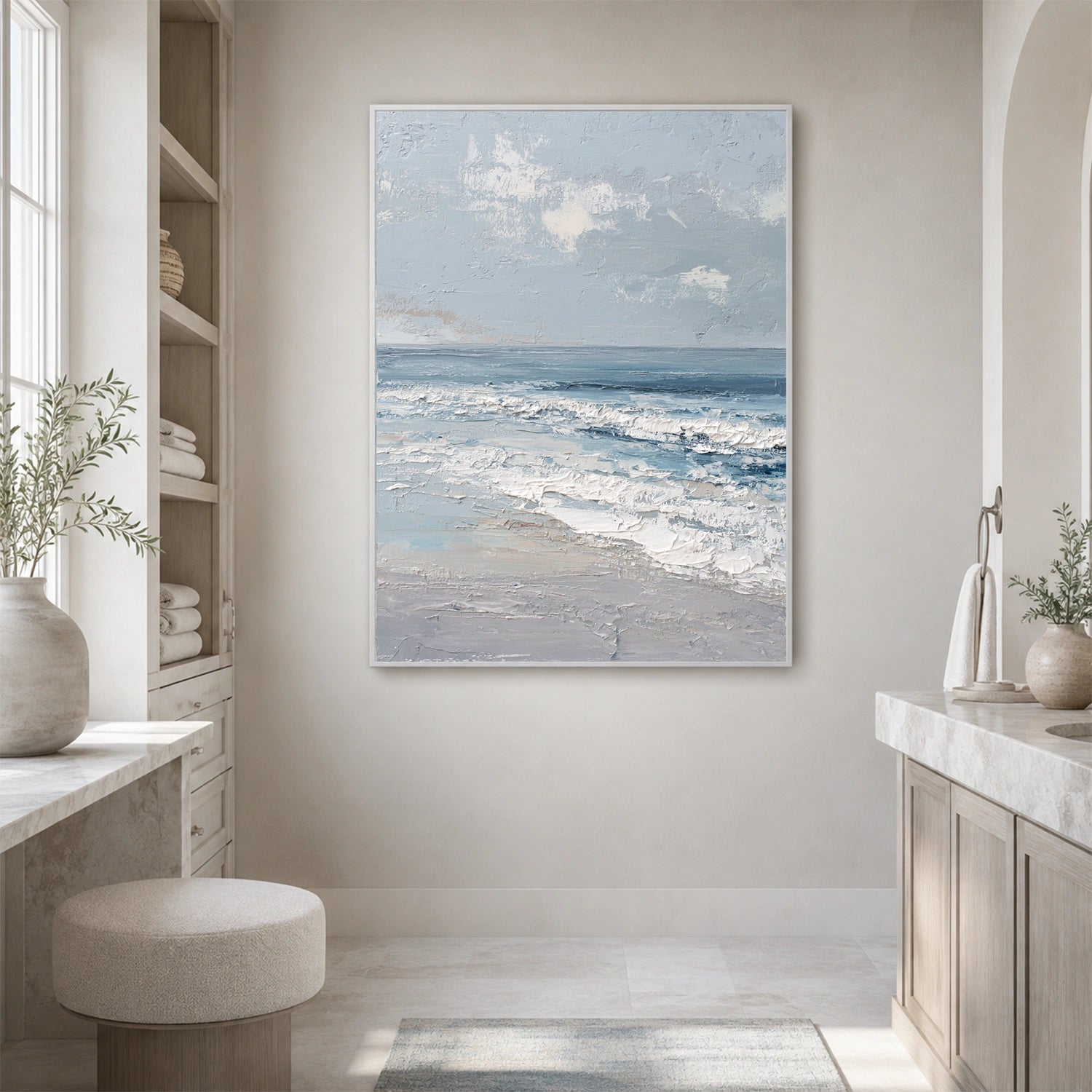 Ocean And Sky Abstract Textured Wall Art #OS187