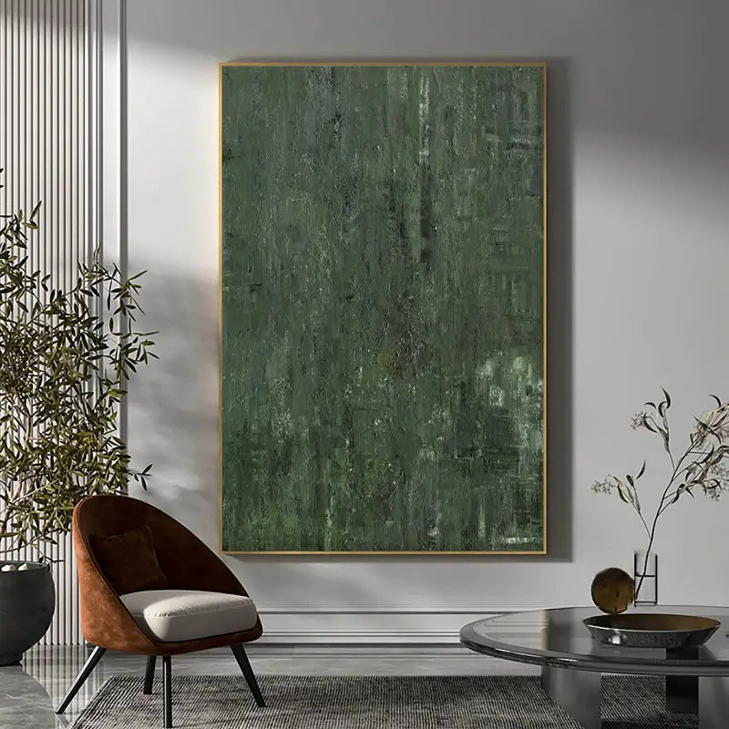 Green Minimalist Textured Painting Canvas #MT092