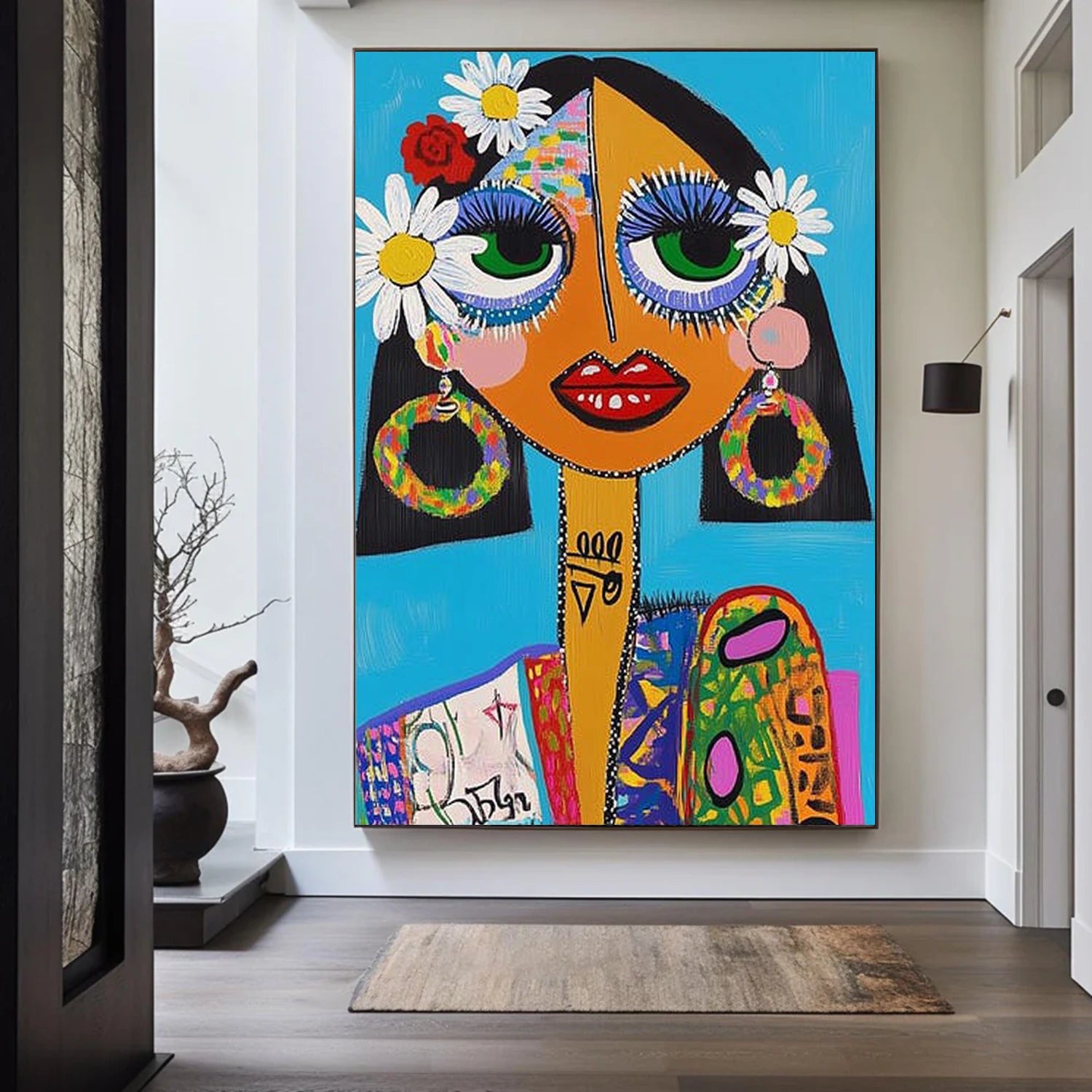 Abstract Portrait Canvas Art #AE119