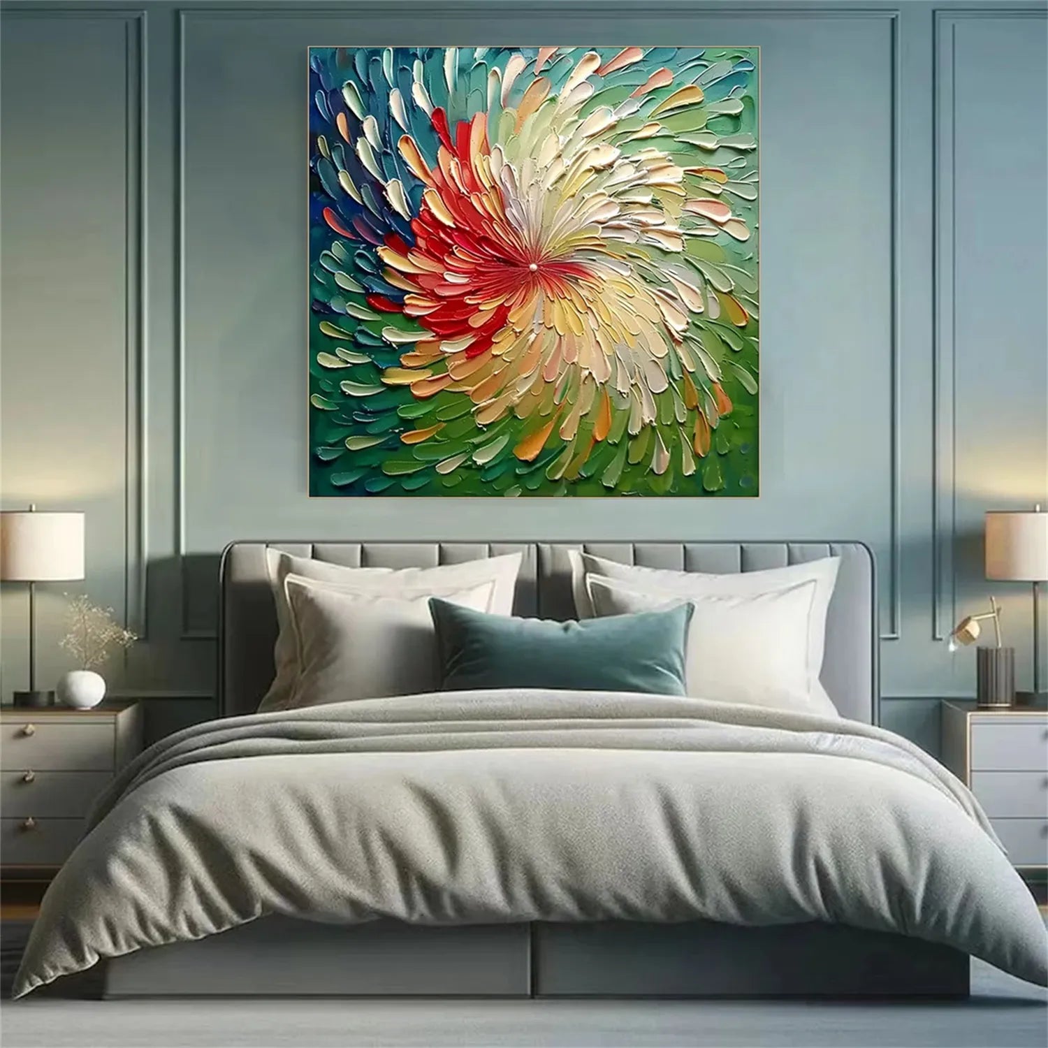 Colorful Abstract Textured Painting Canvas #AT051