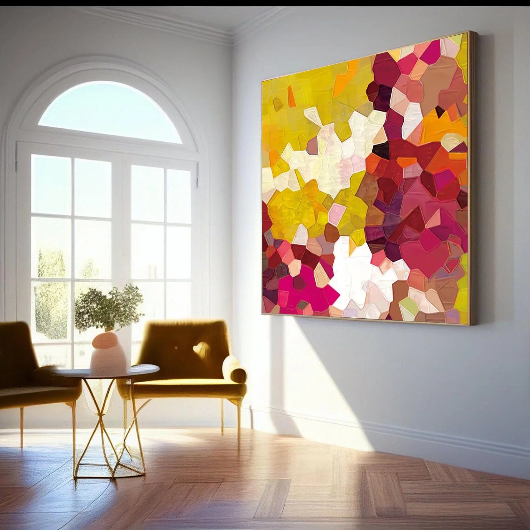 Colorful Abstract Textured Painting Canvas #AT027