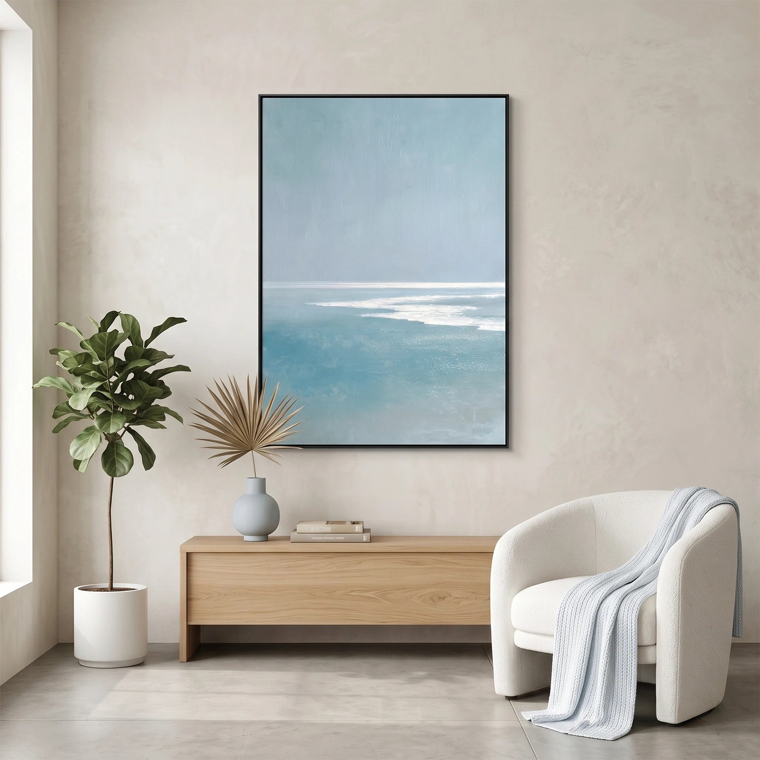 Blue Ocean And Sky Abstract Wall Art #OS166