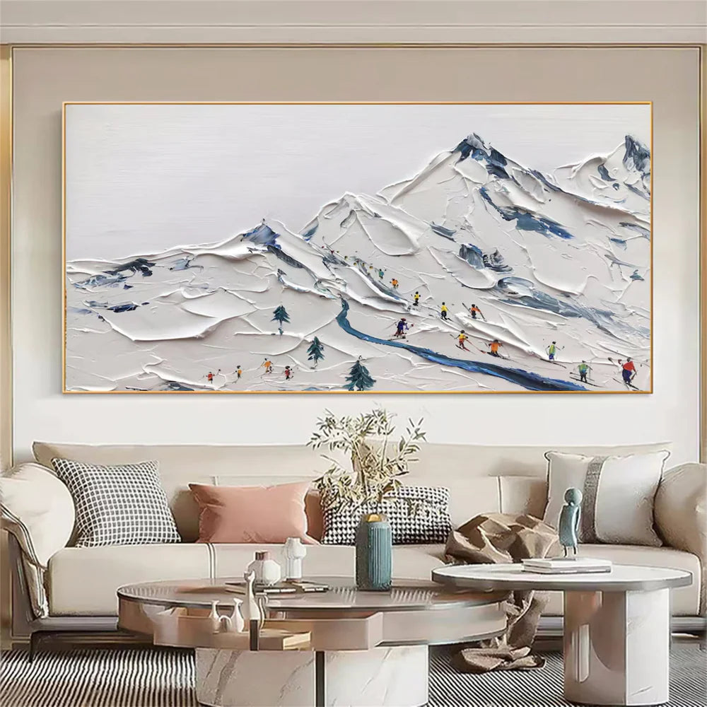 Skiing Sports Textured Painting Canvas #MS003