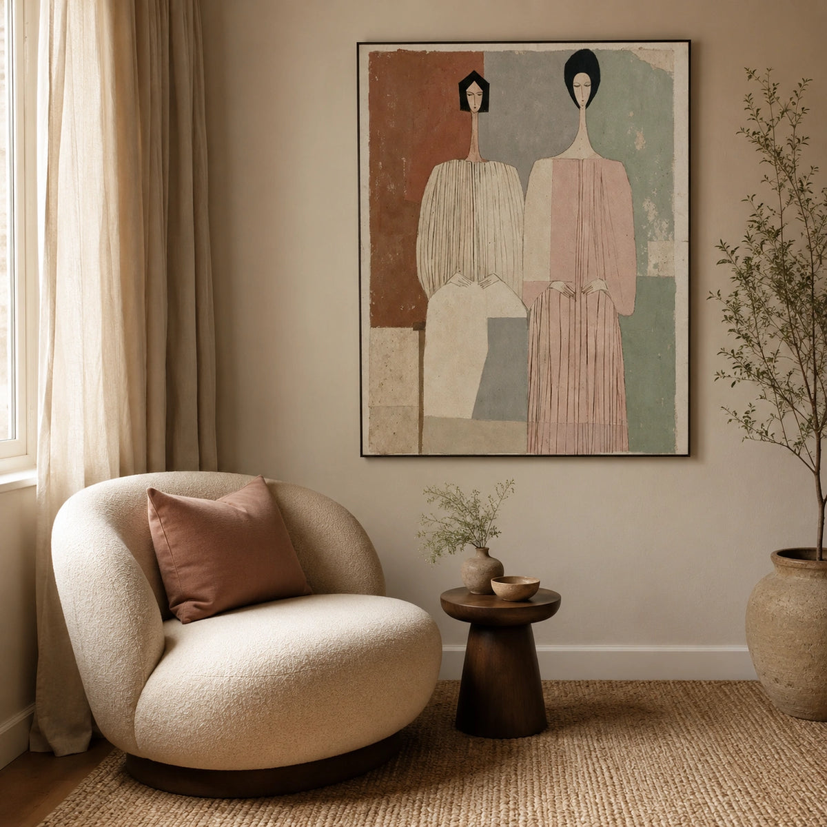 Abstract Portrait Canvas Art #AE161