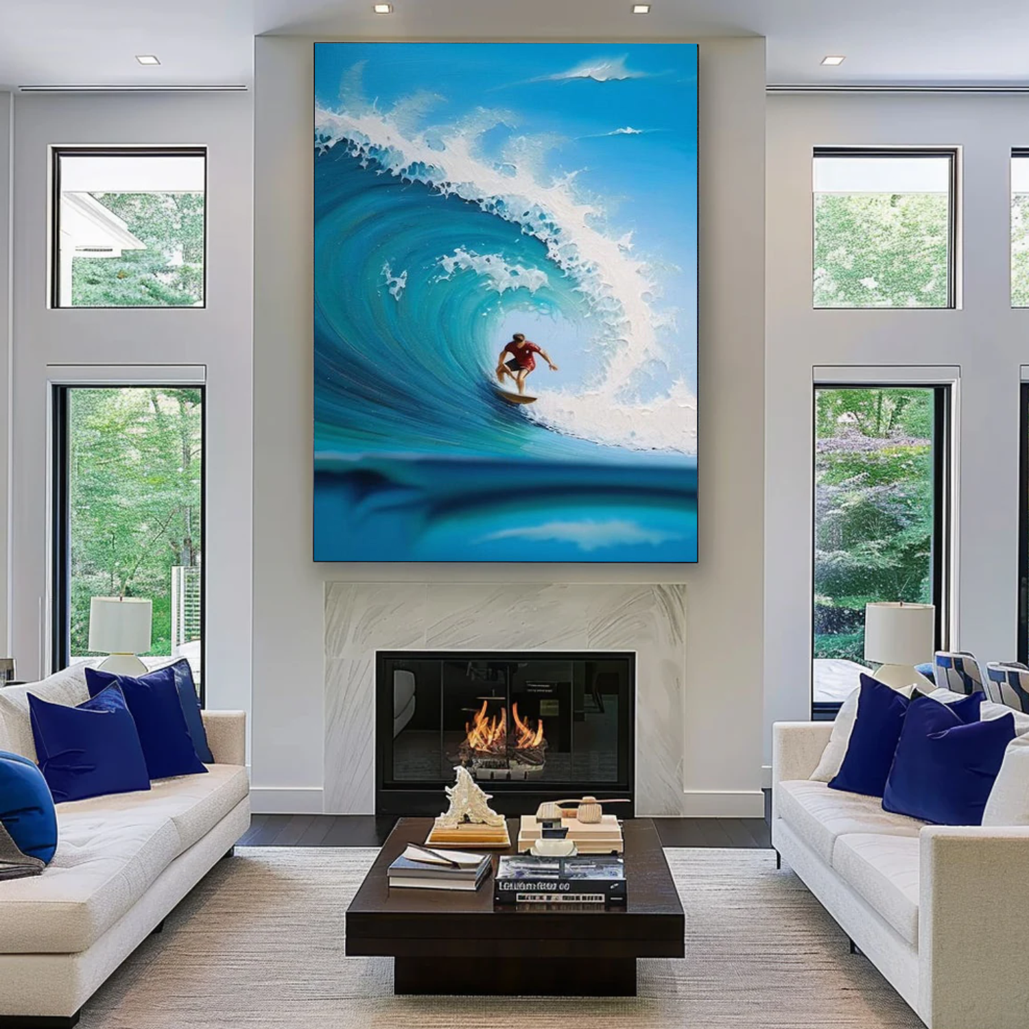 Surfing Sport Textured Wall Art #MS109