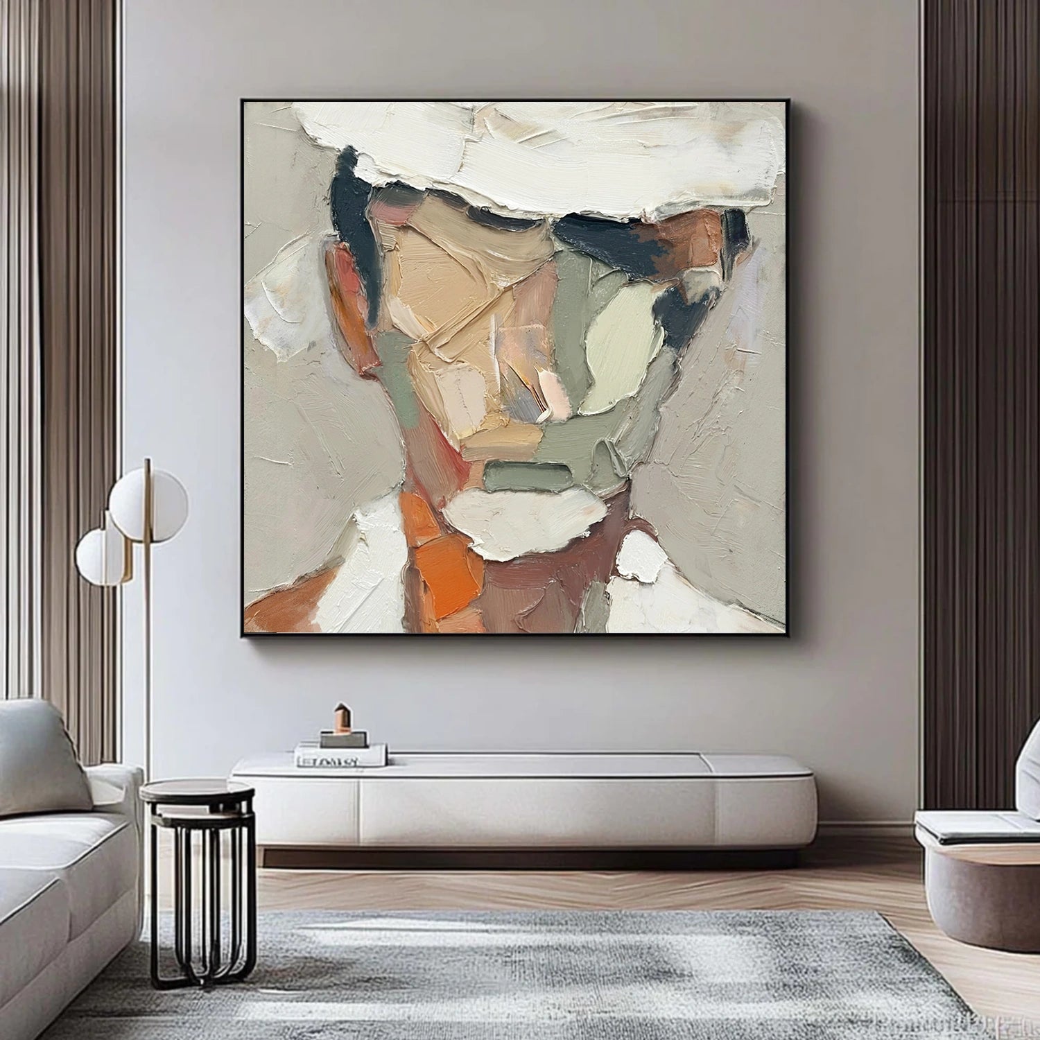 Abstract Portrait Textured Canvas Art #AE124