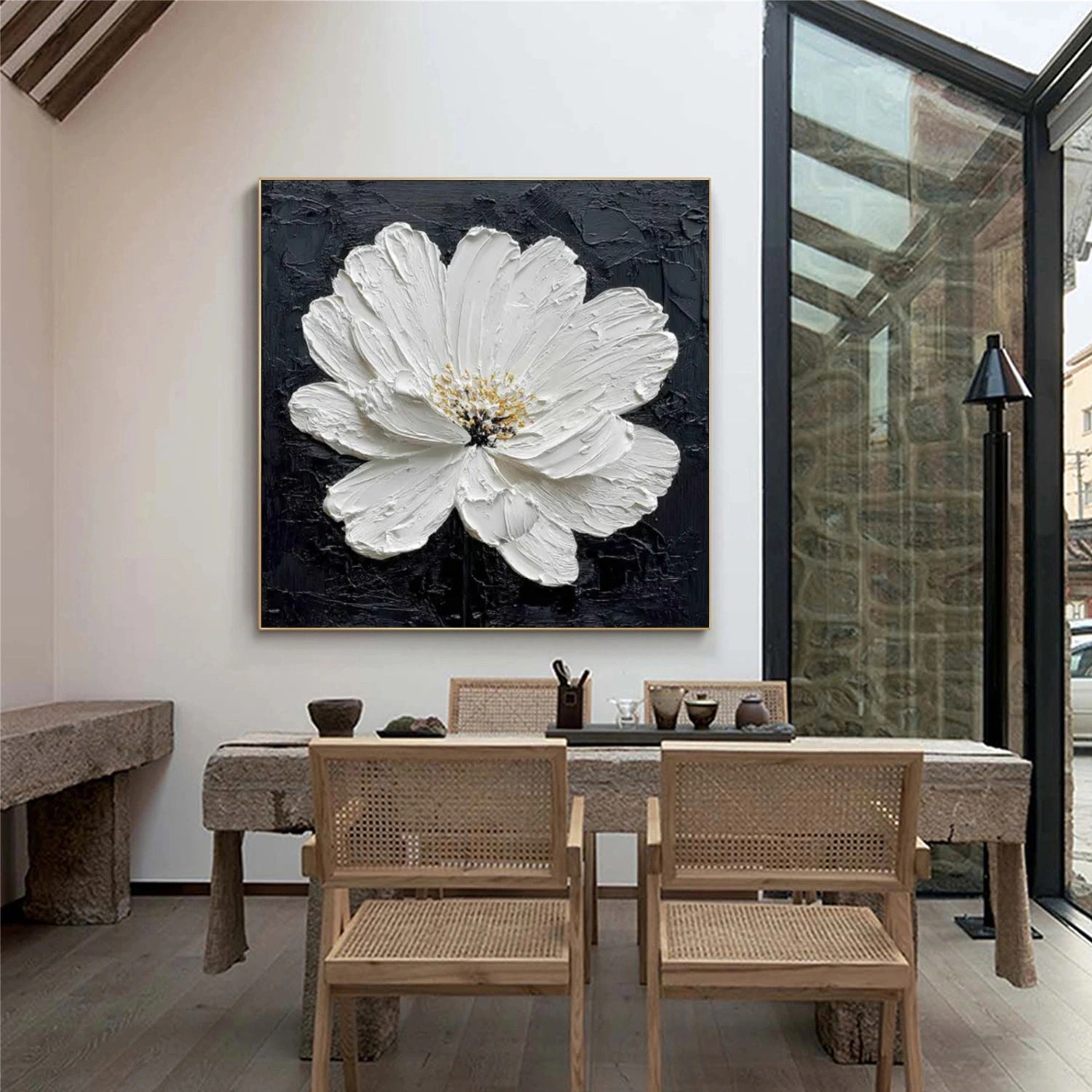 Flower Abstract Textured Wall Art #FP132