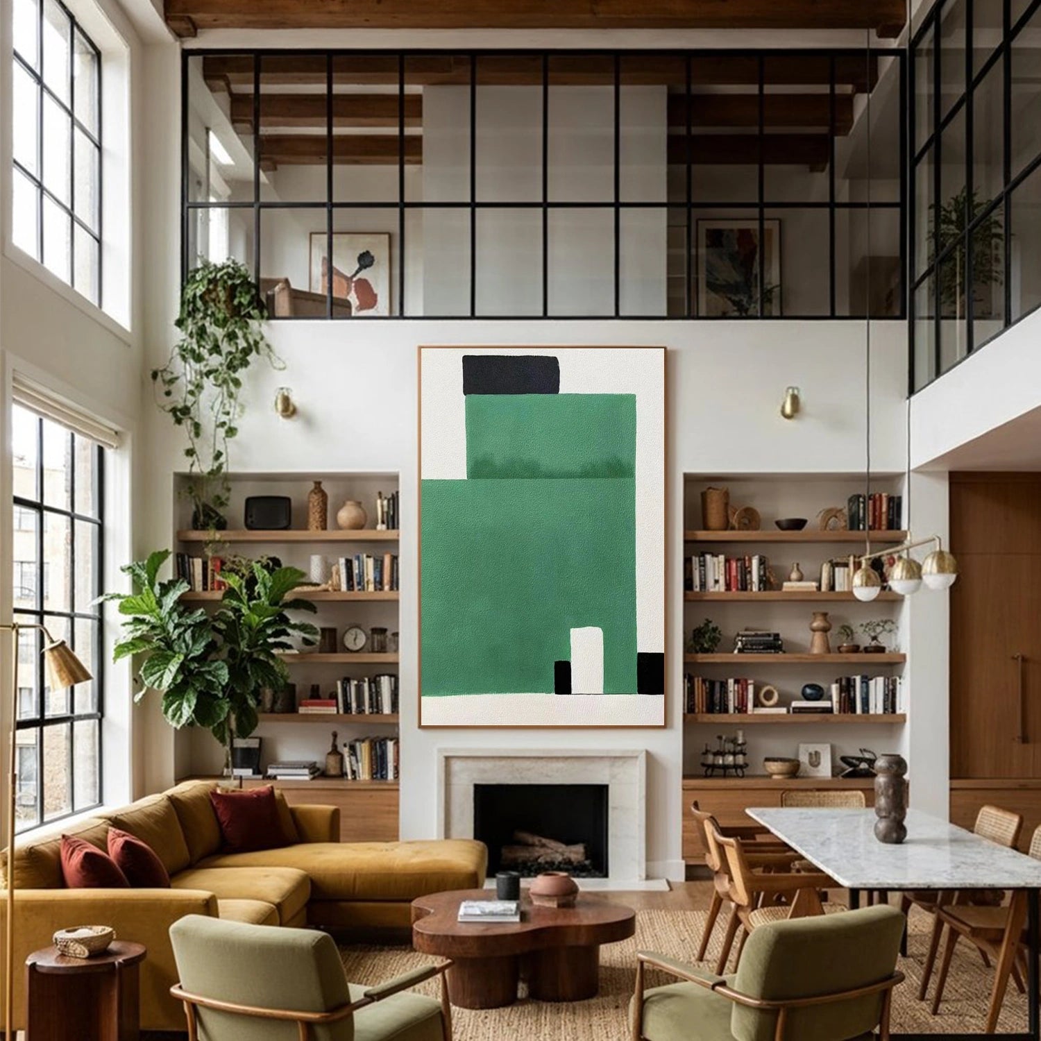 Green Minimalist Canvas Art #MT176