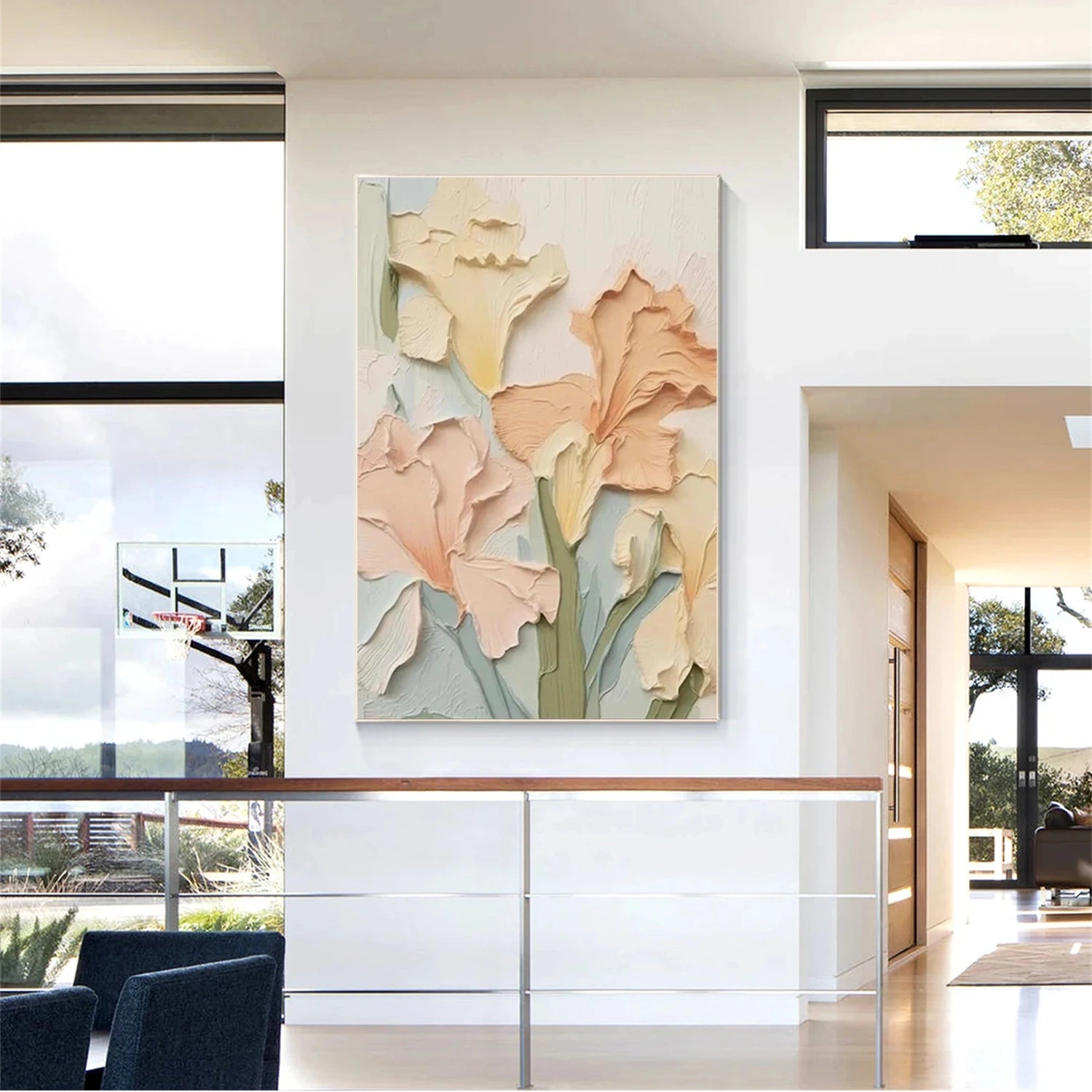 Colorful Flower Textured Painting Canvas #FP035