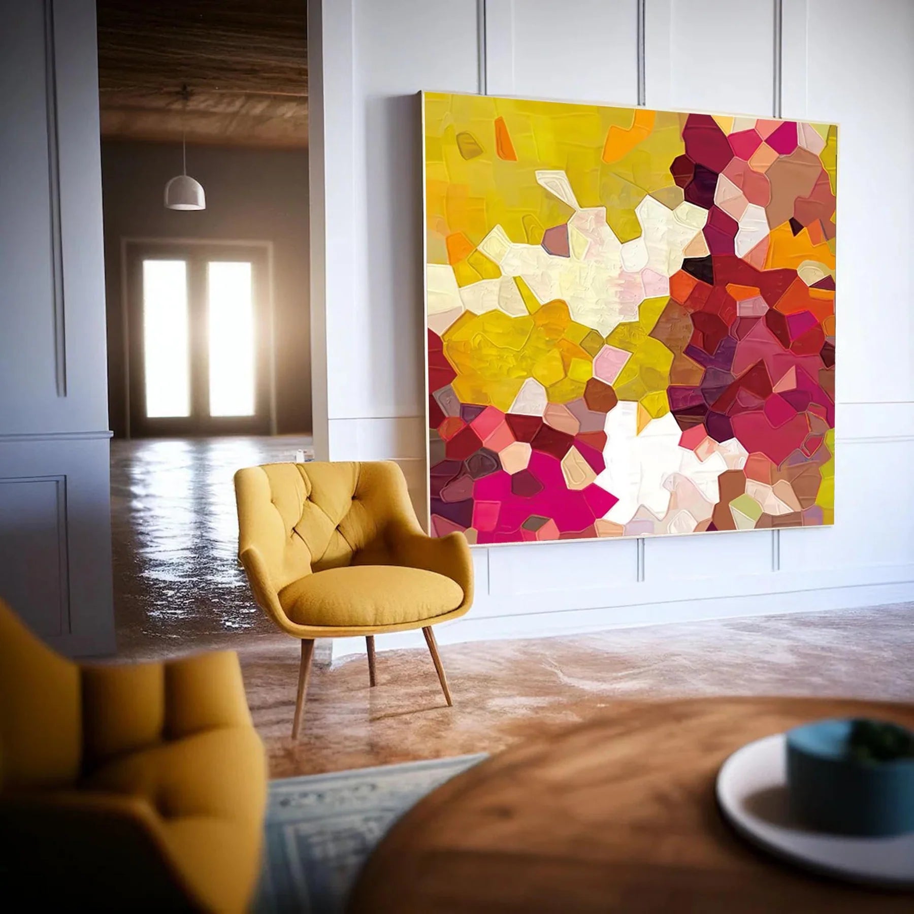 Colorful Abstract Textured Painting Canvas #AT027