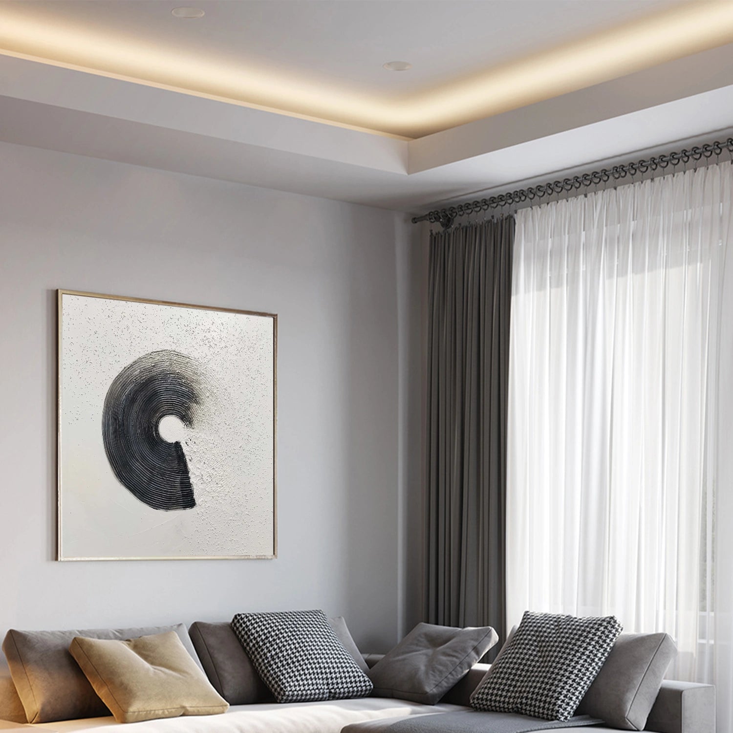 Black and White Minimalist Canvas Art #MT147