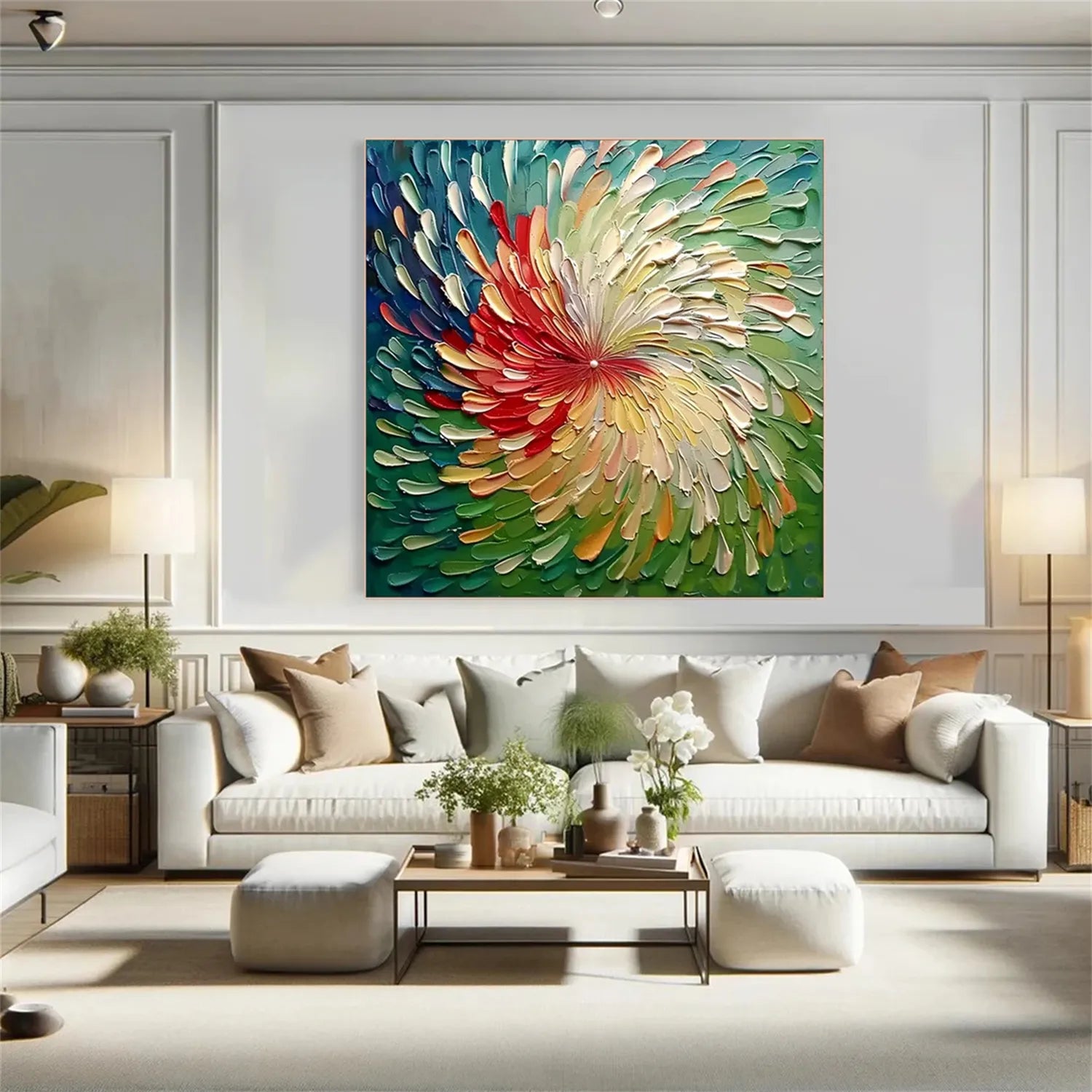 Colorful Abstract Textured Painting Canvas #AT051