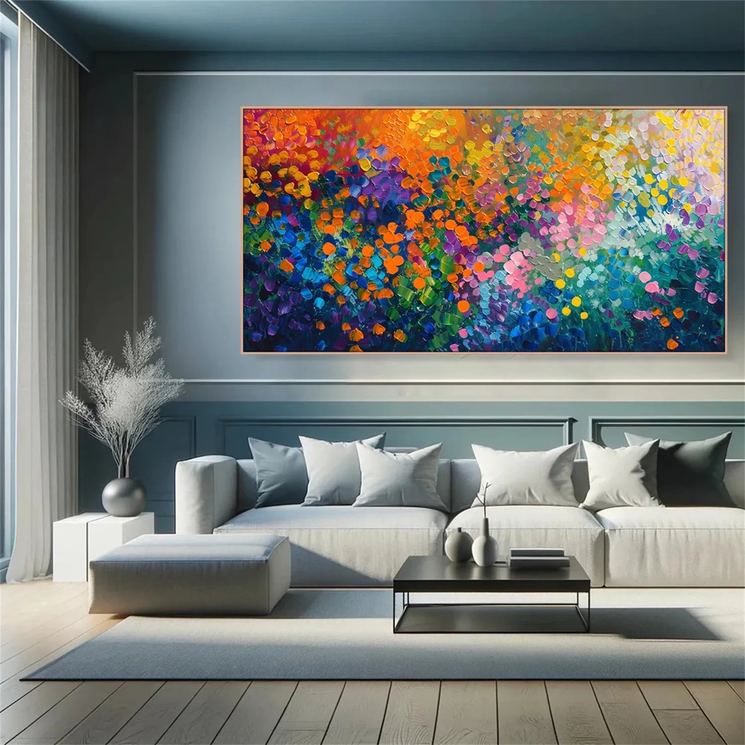 Colorful Abstract Textured Painting Canvas #AT045