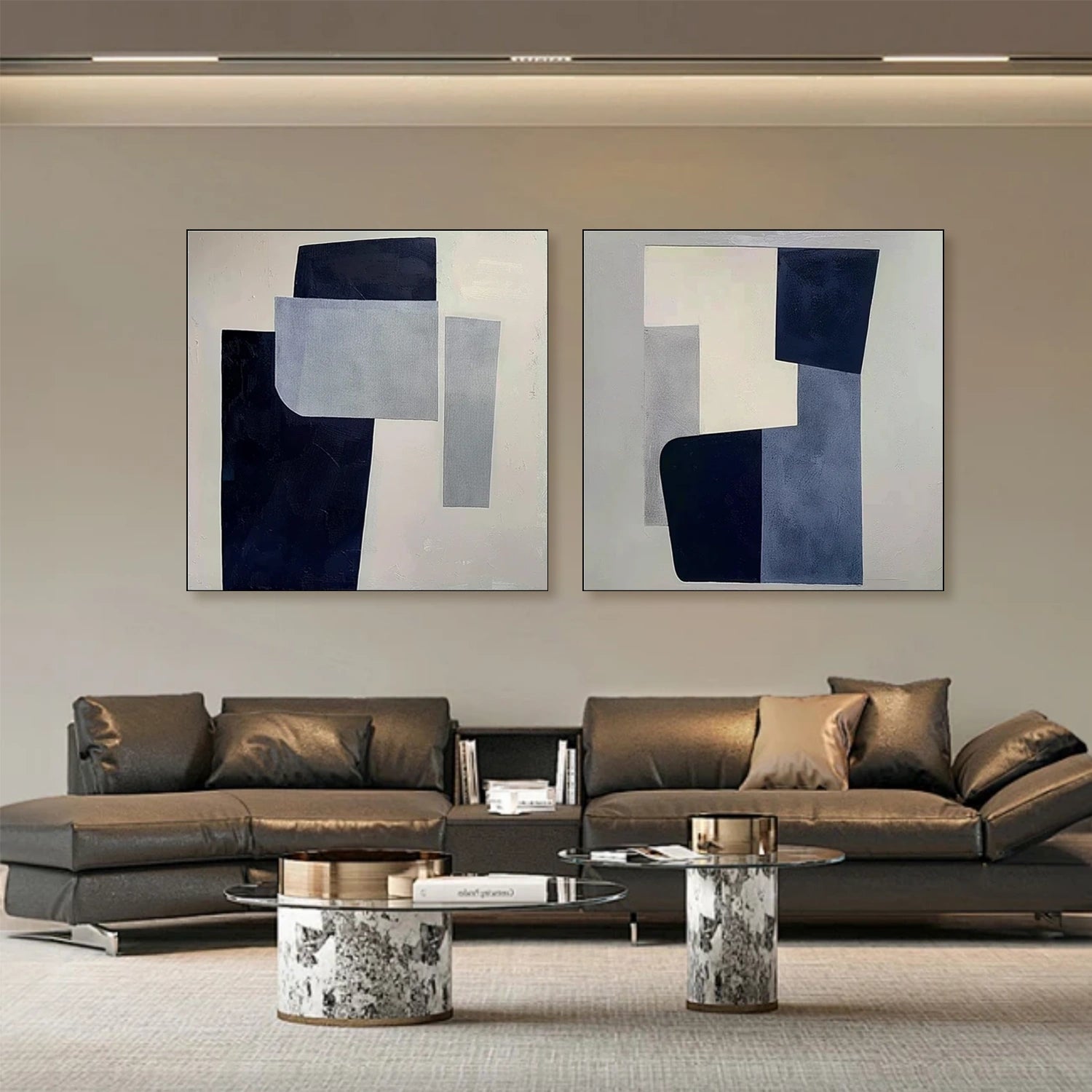 Abstract Canvas Wall Art Set of 2 #AP243