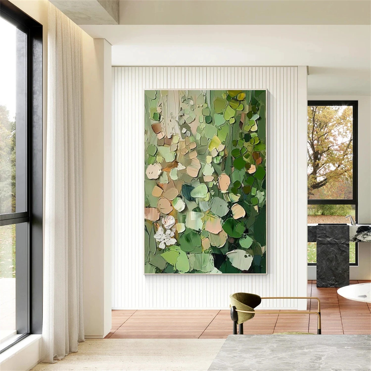Green Abstract Textured Wall Art #AT126