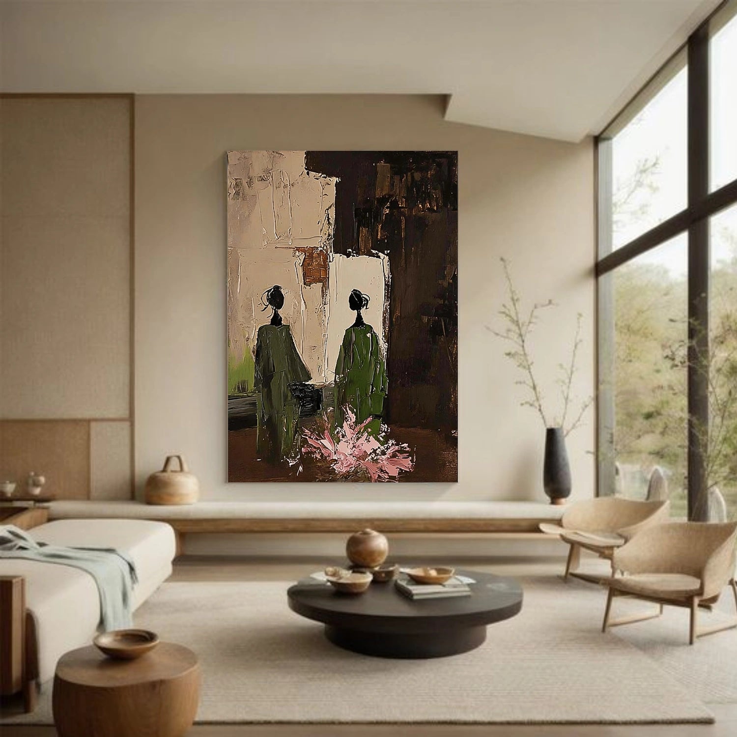Abstract Portrait Textured Canvas Art #AE106