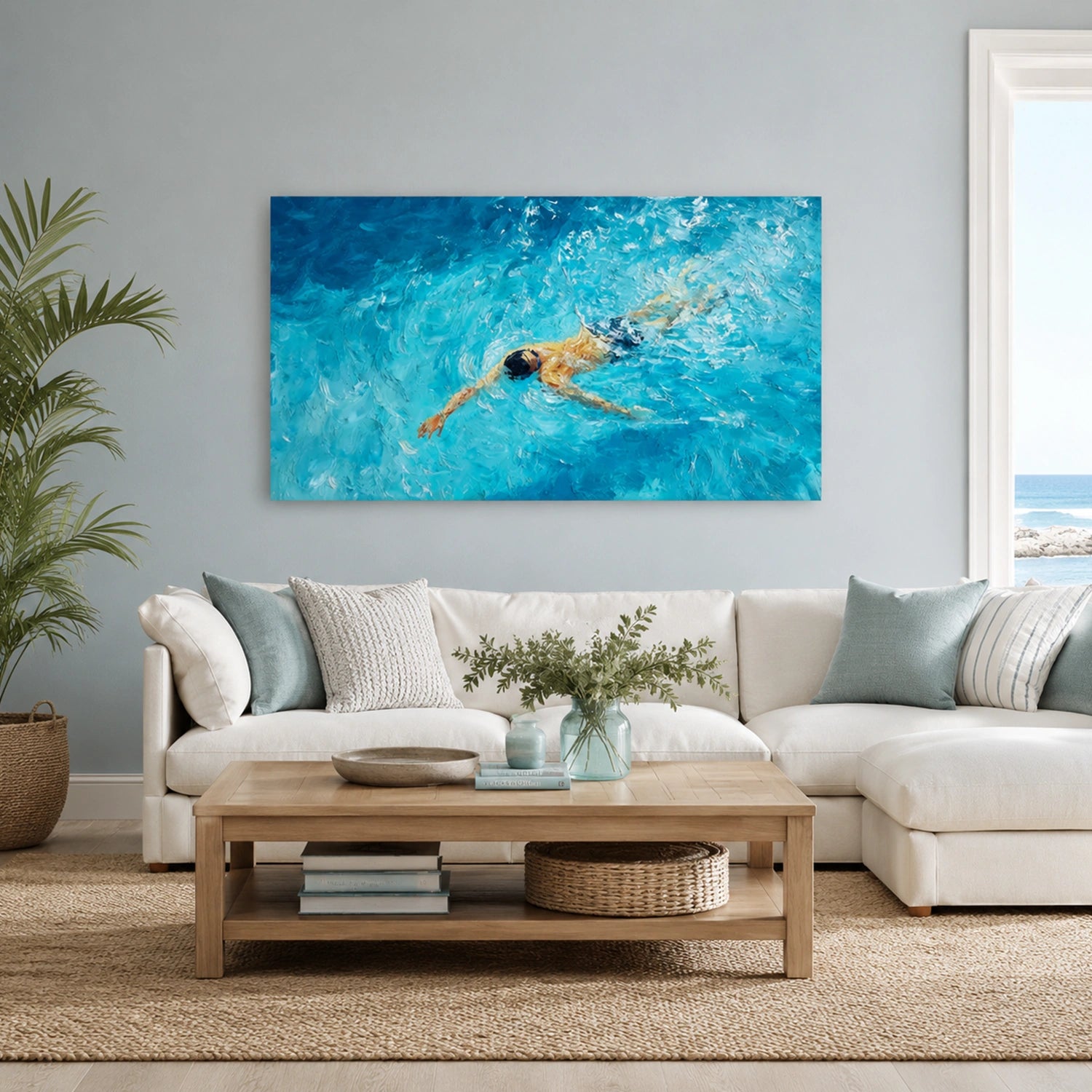 Swimming Sport Textured Wall Art #MS132