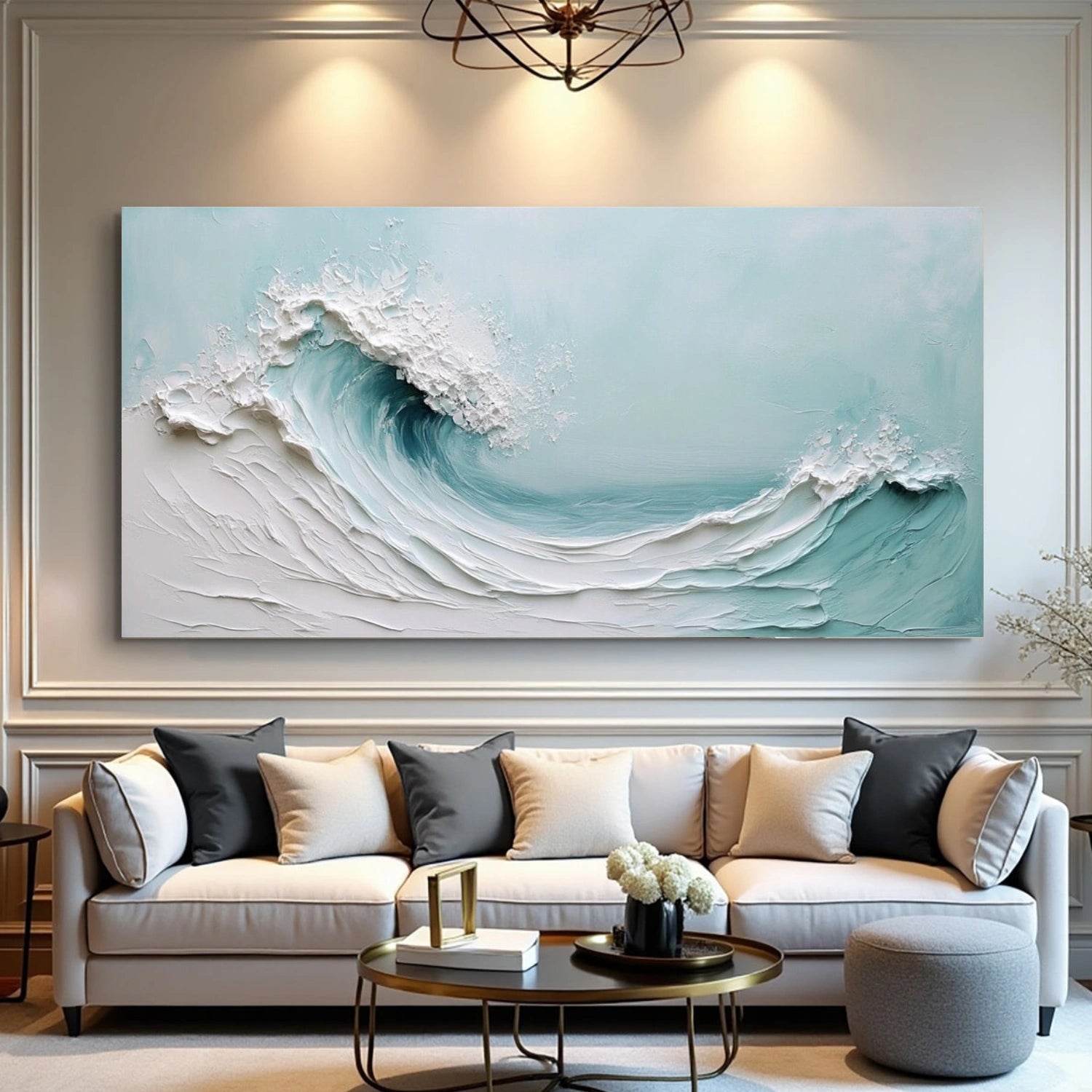Ocean And Sky Abstract Textured Wall Art #OS102