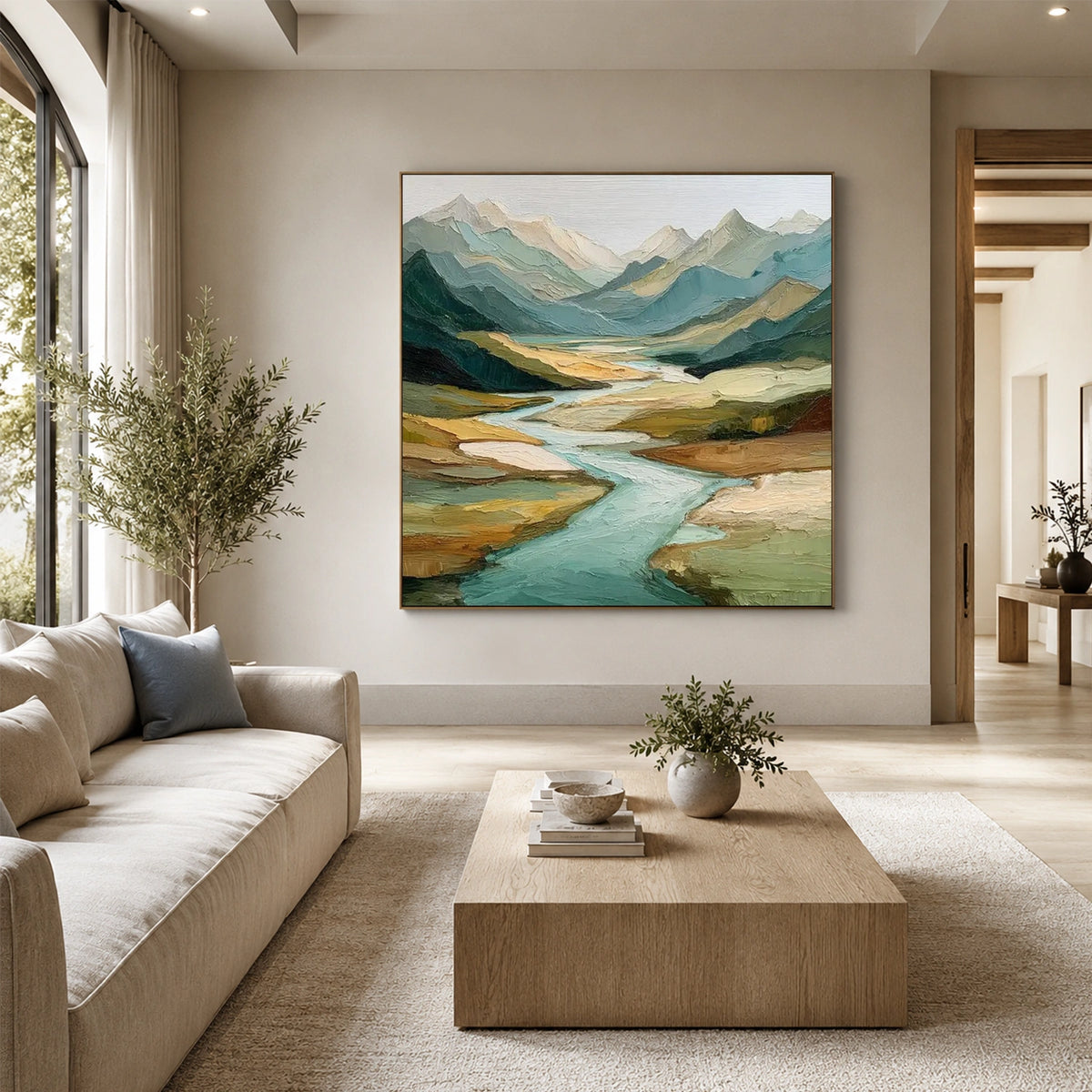 Abstract Mountain Textured Canvas Art #MO084
