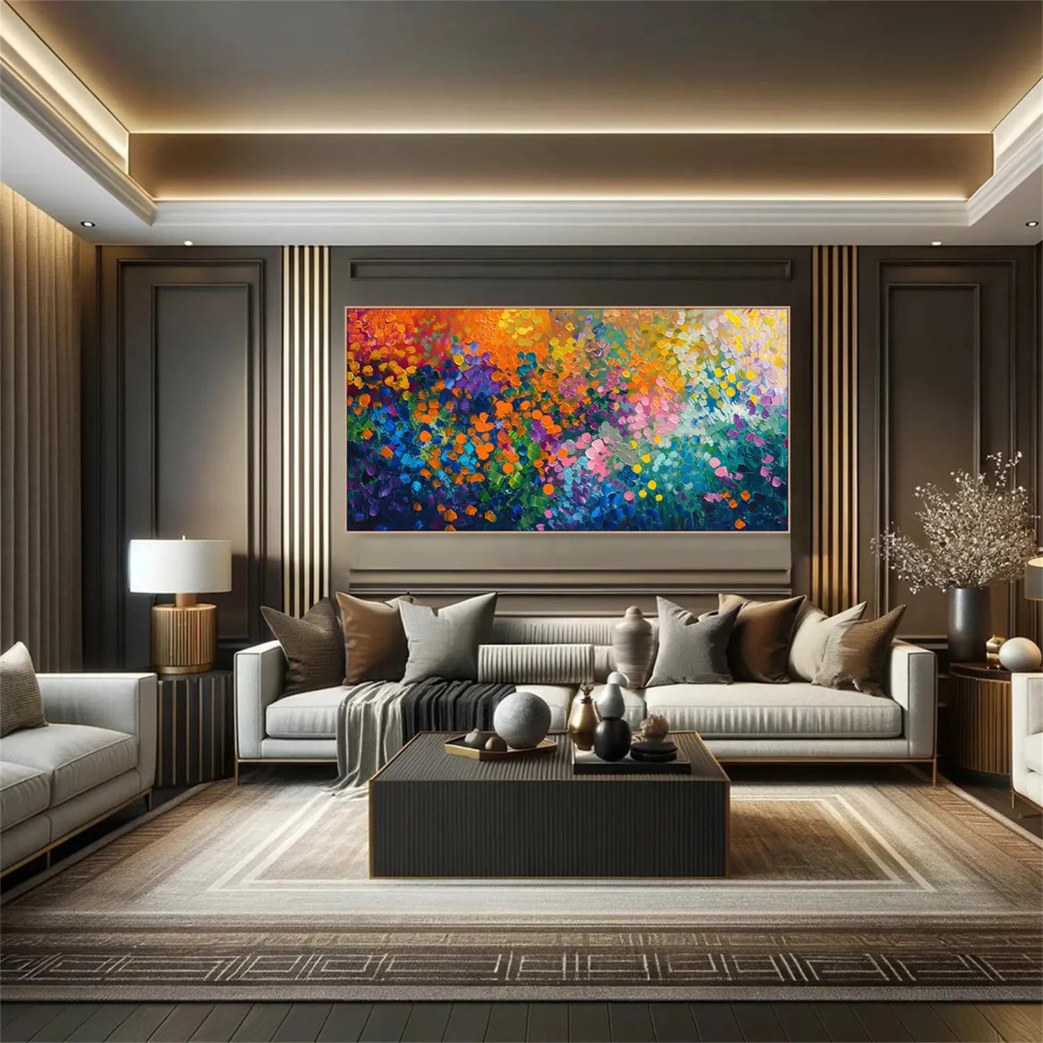 Colorful Abstract Textured Painting Canvas #AT045