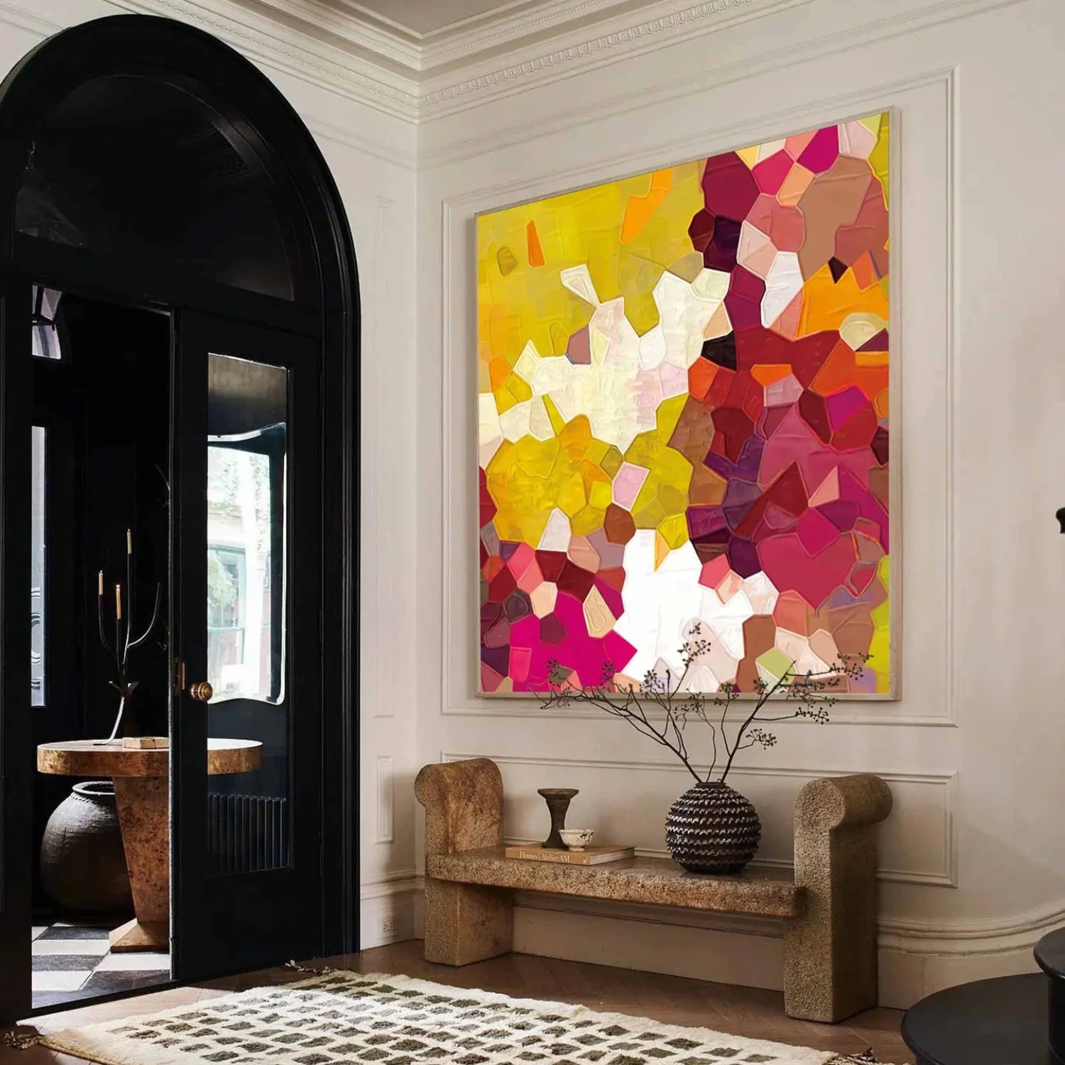 Colorful Abstract Textured Painting Canvas #AT027