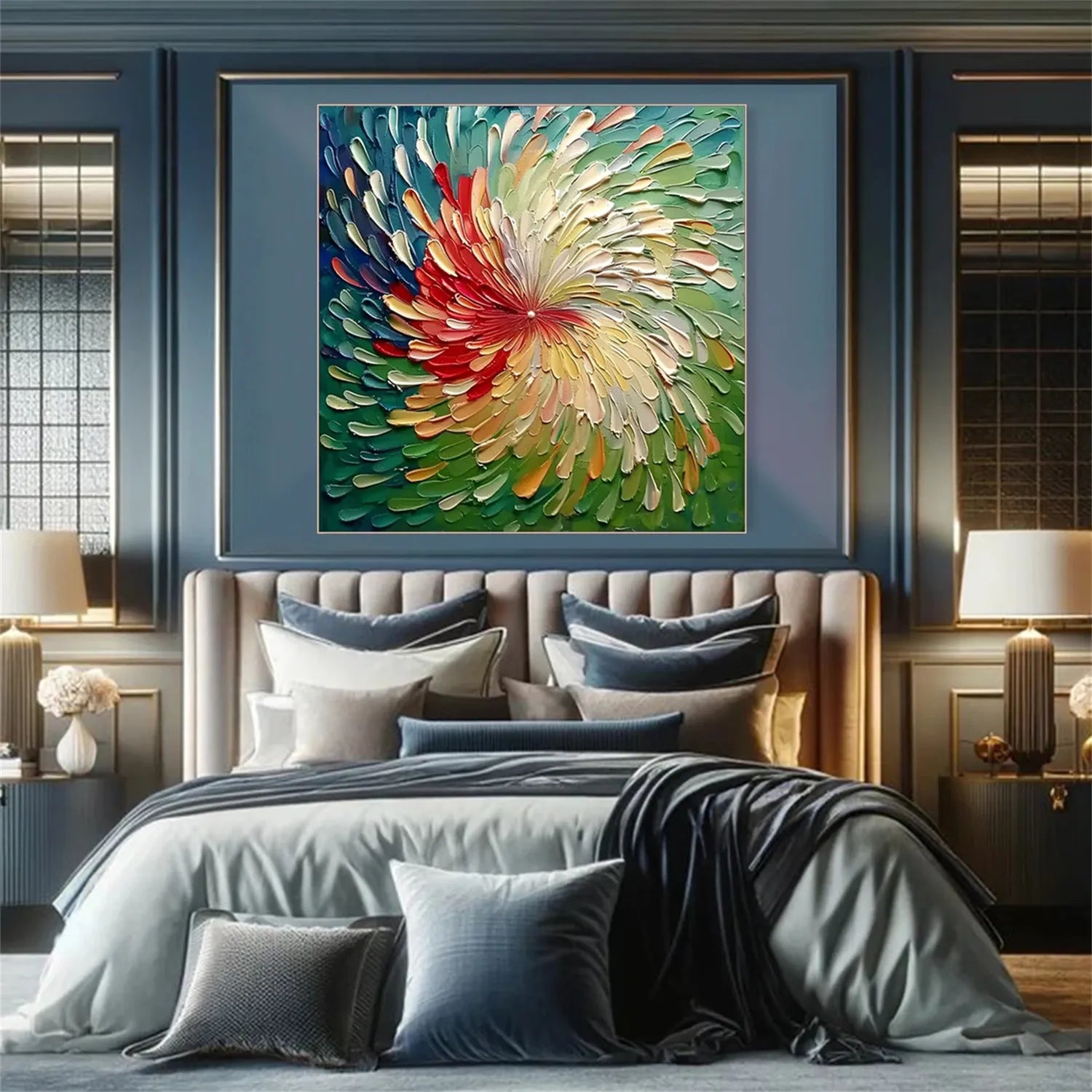 Colorful Abstract Textured Painting Canvas #AT051