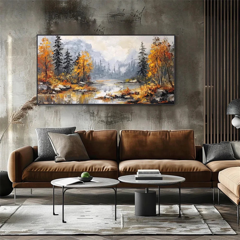 Colorful Tree Textured Painting Canvas #TP018