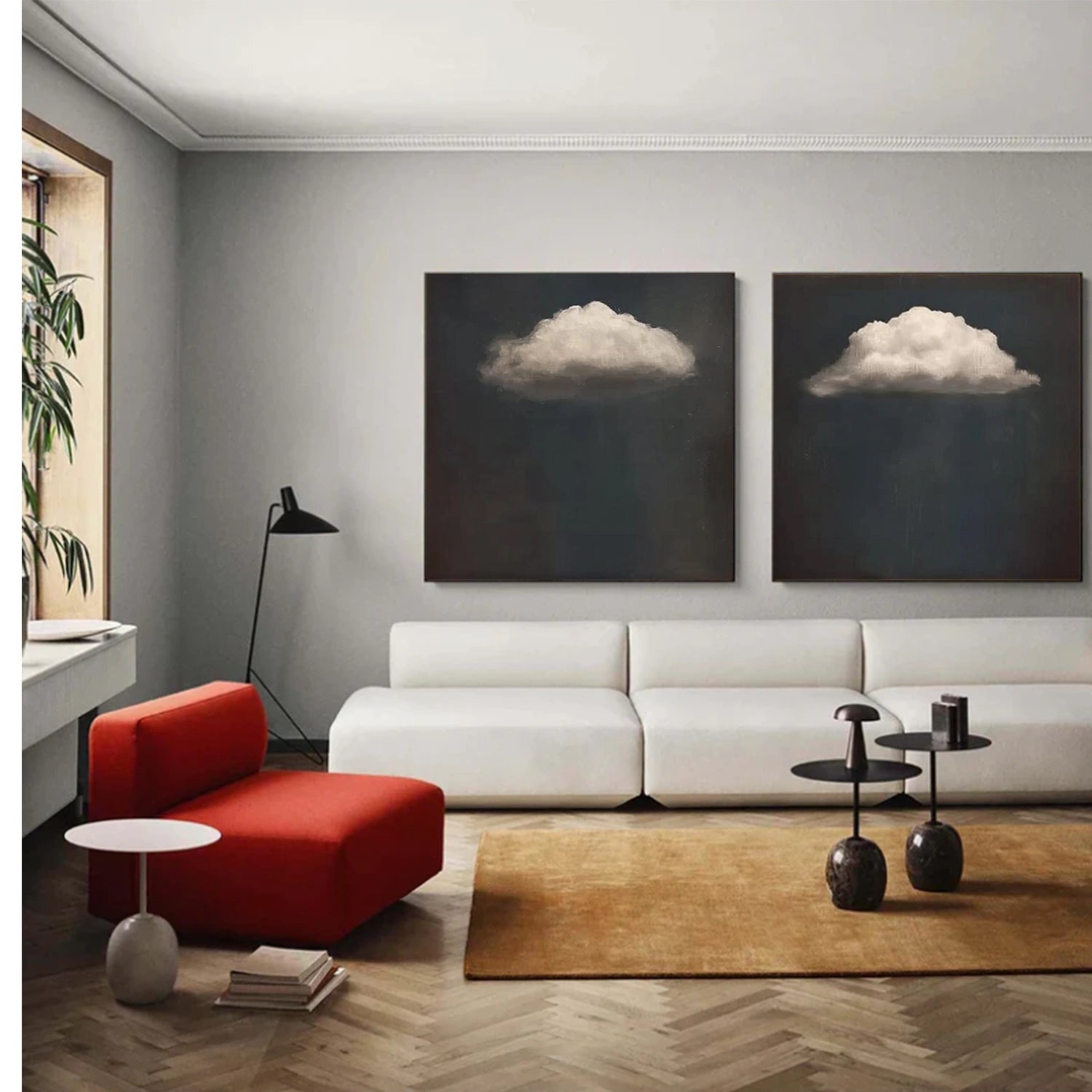 Ocean And Sky Abstract Wall Art Set of 2 #OS086