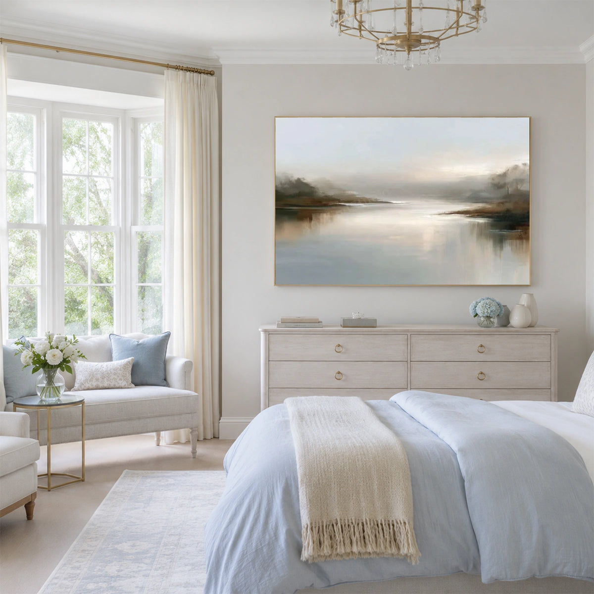 Ocean And Sky Abstract Wall Art #OS247