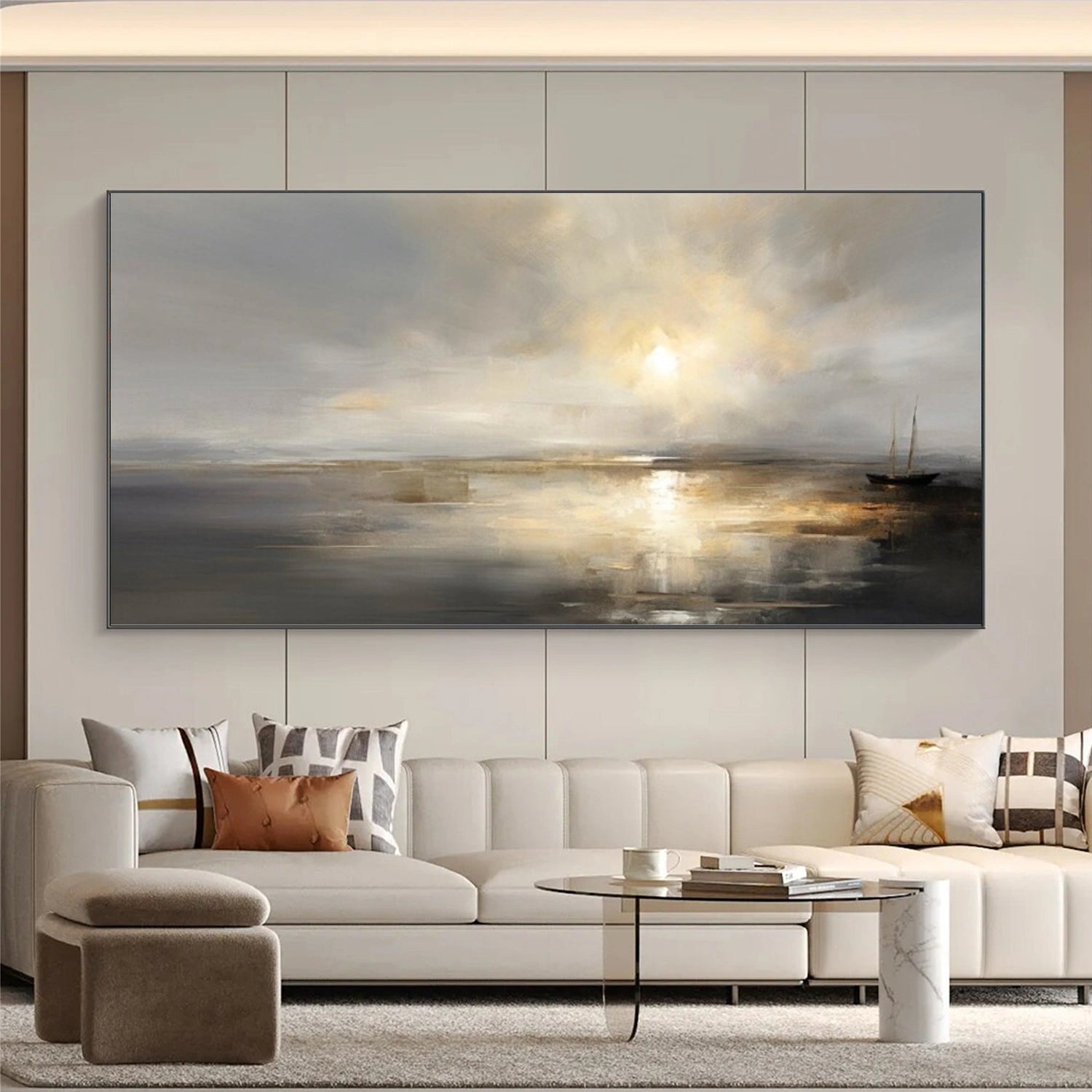 Ocean And Sky Abstract Wall Art #OS082