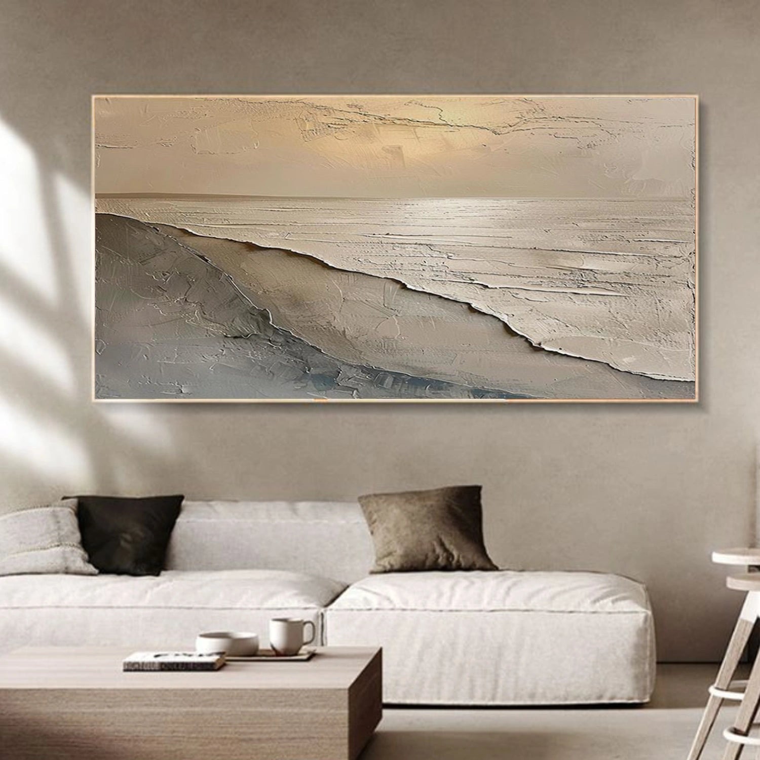Ocean And Sky Abstract Textured Wall Art #OS136