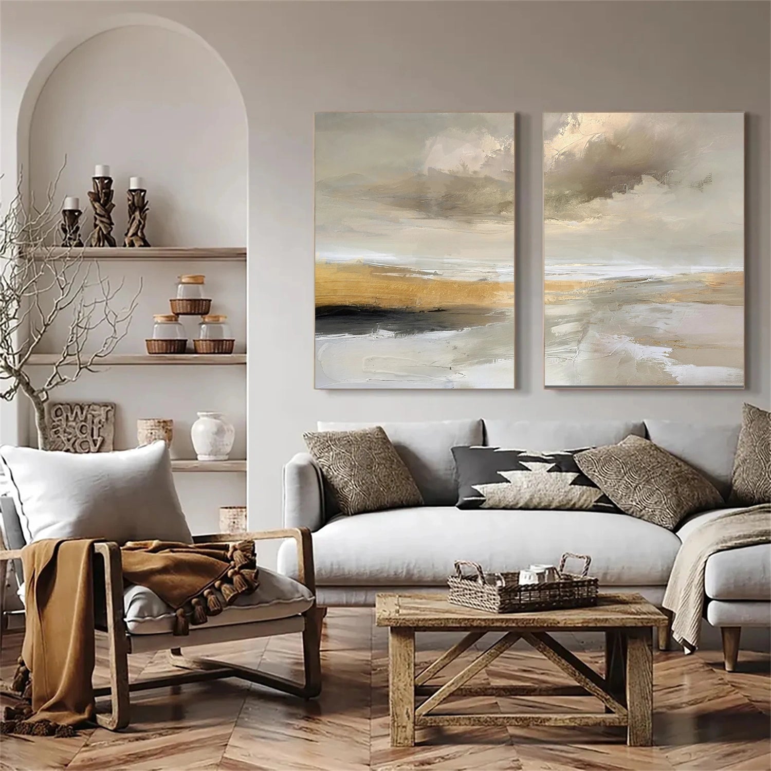 Ocean And Sky Abstract Wall Art Set of 2 #OS122