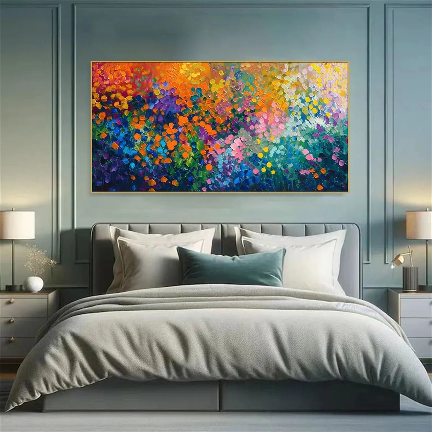 Colorful Abstract Textured Painting Canvas #AT045