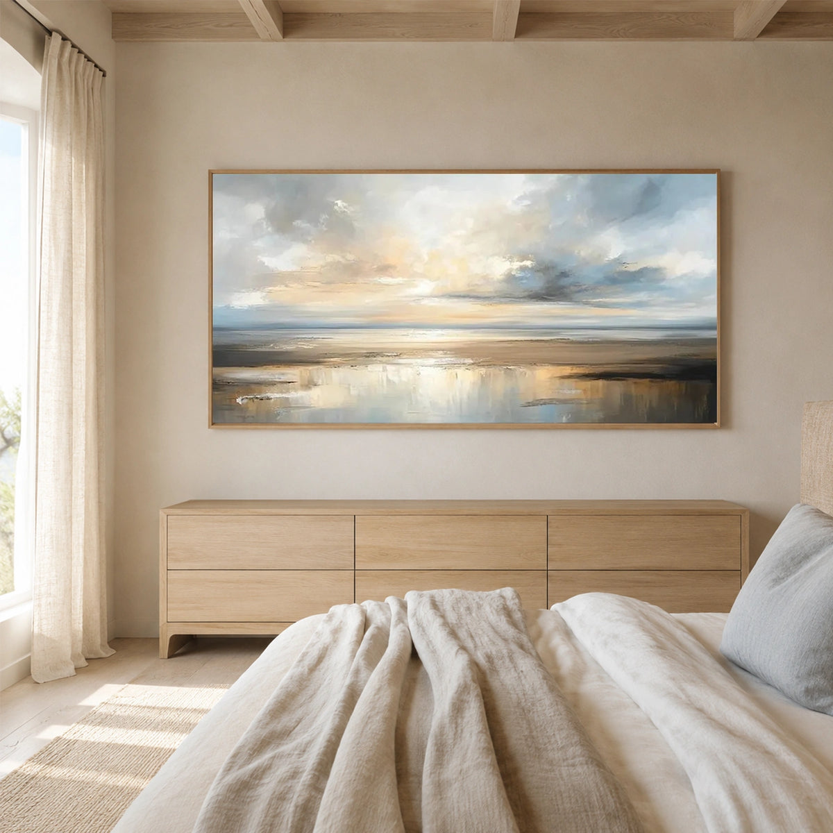 Ocean And Sky Abstract Textured Wall Art #OS199