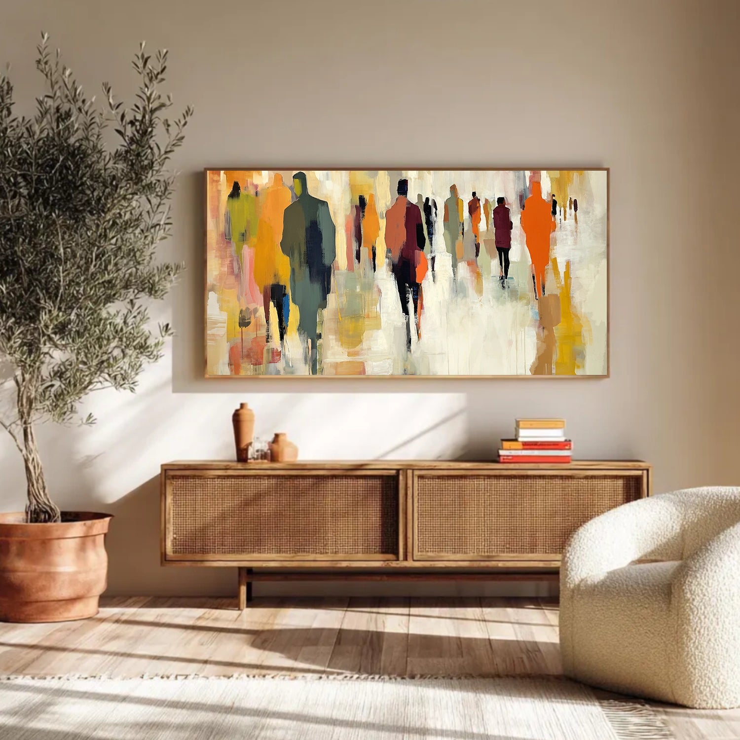 Colorful Abstract People Canvas Art #AE077