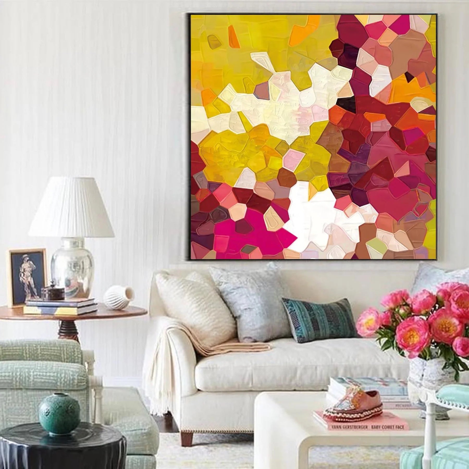 Colorful Abstract Textured Painting Canvas #AT027