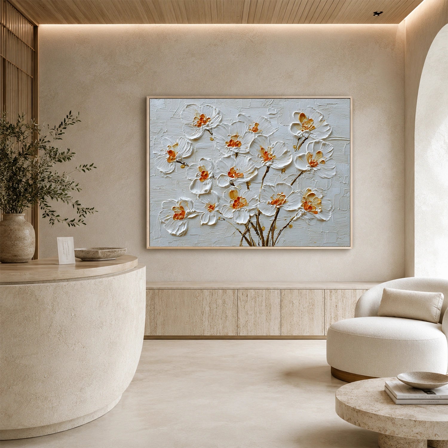 Flower Abstract Textured Wall Art #FP196