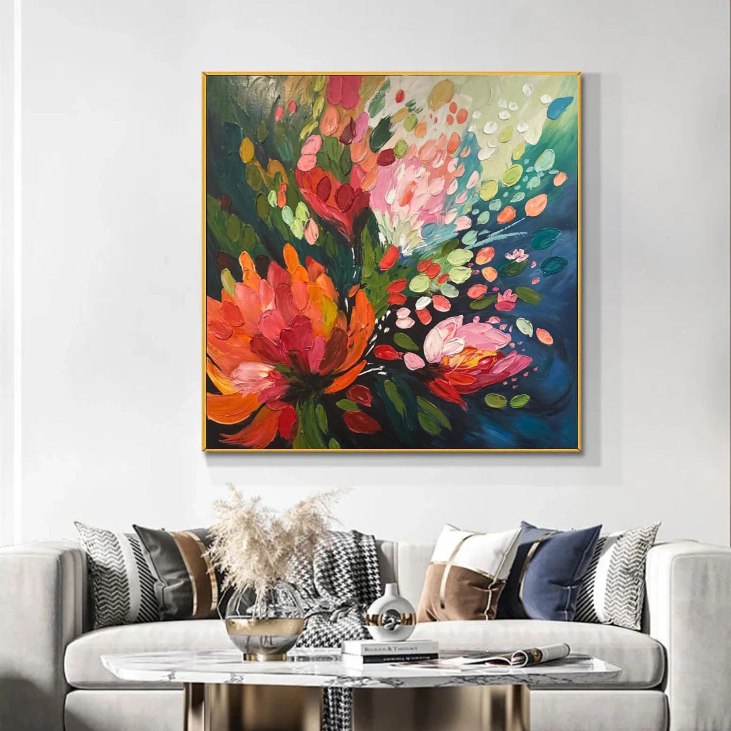 Colorful Flower Abstract Wall Art #FP157