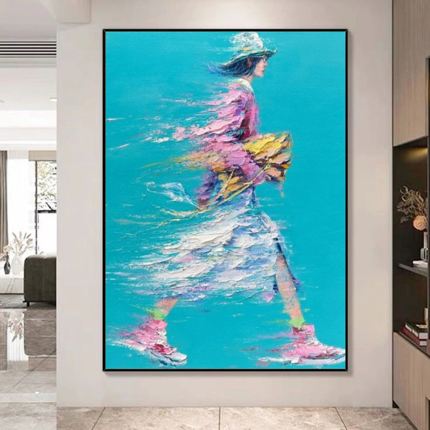 Abstract People Textured Canvas #AE054